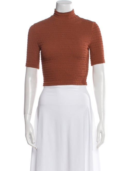 A.L.C. Turtleneck Short Sleeve Crop Top