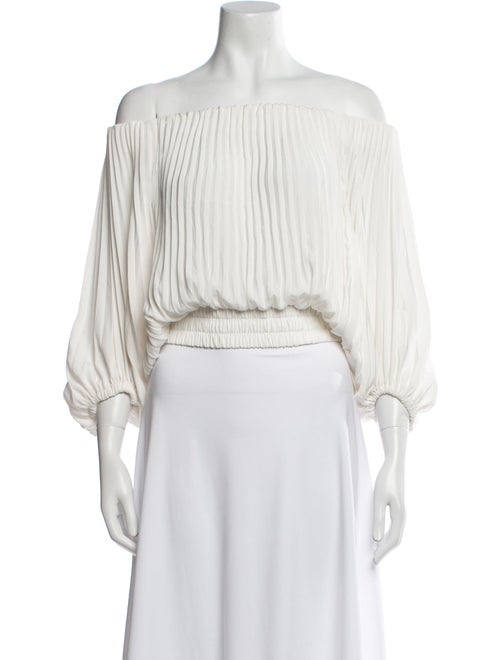 A.L.C. Off-The-Shoulder Three-Quarter Sleeve Crop Top