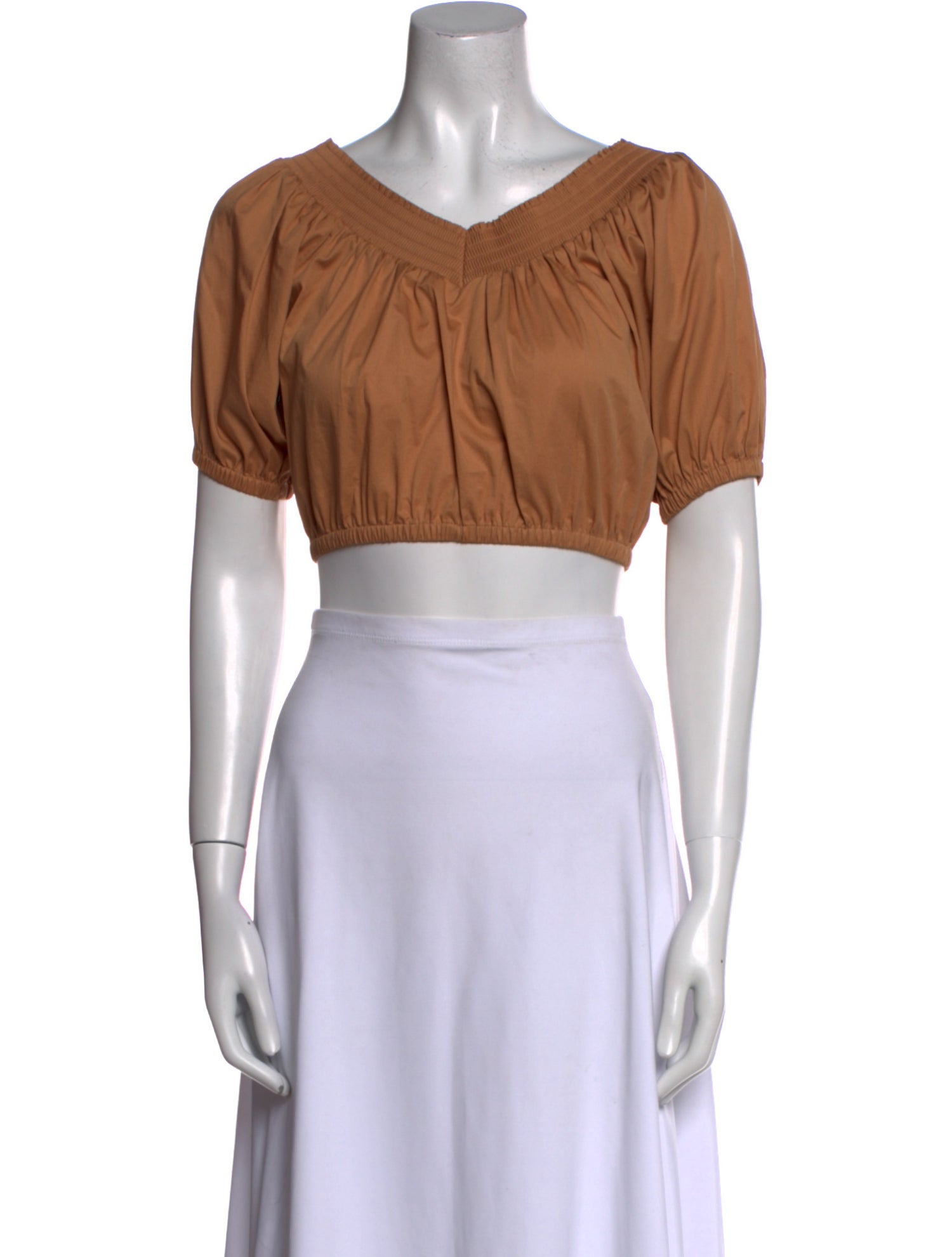 A.L.C. V-Neck Short Sleeve Crop Top