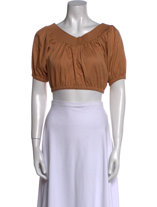 A.L.C. V-Neck Short Sleeve Crop Top