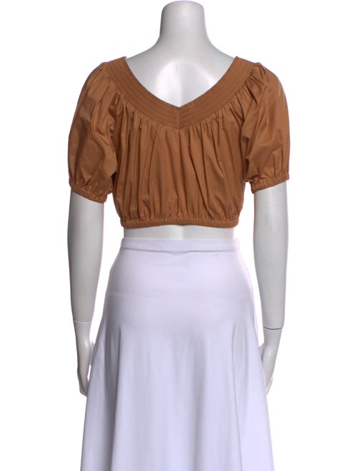 A.L.C. V-Neck Short Sleeve Crop Top