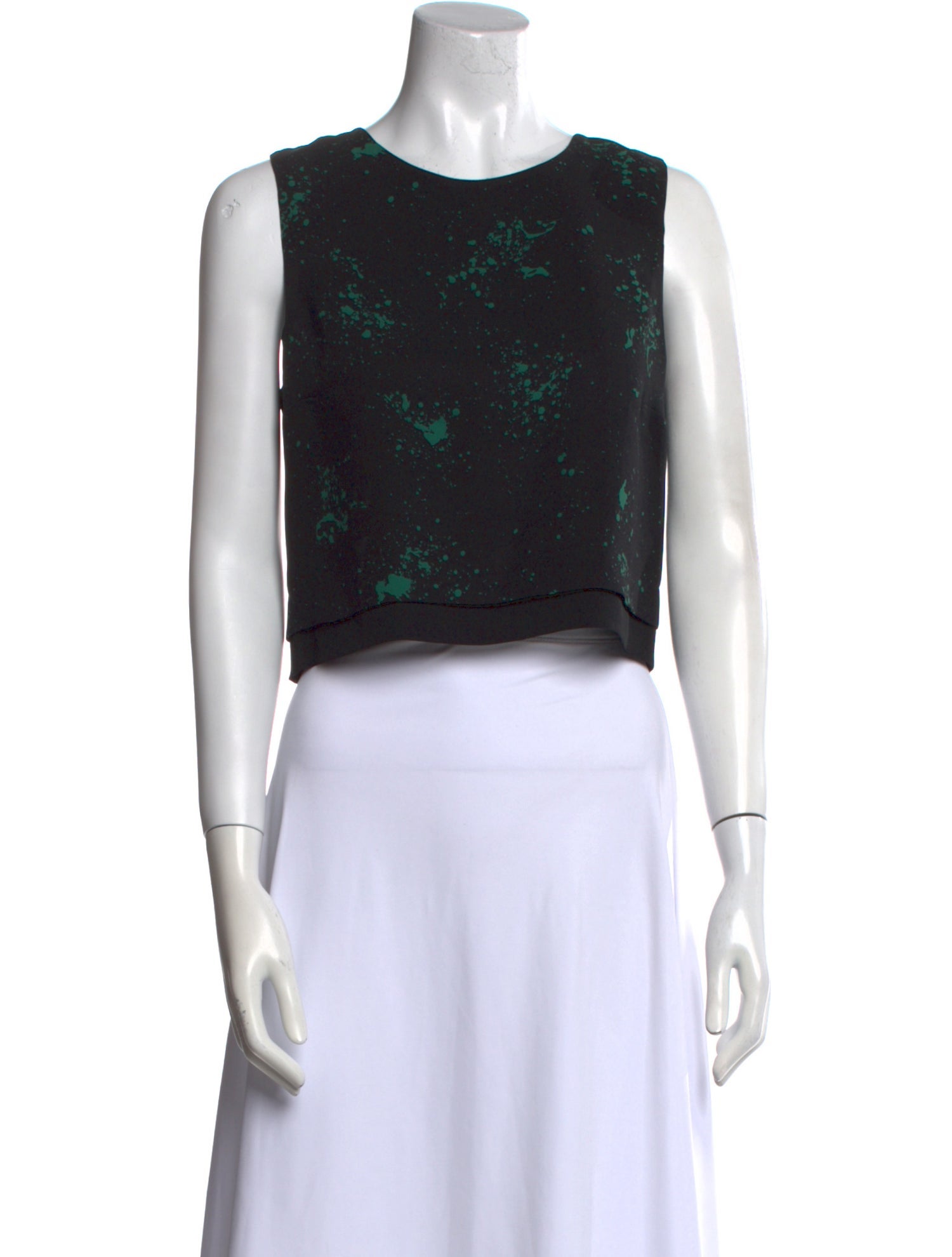 A.L.C. Silk Crew Neck Crop Top