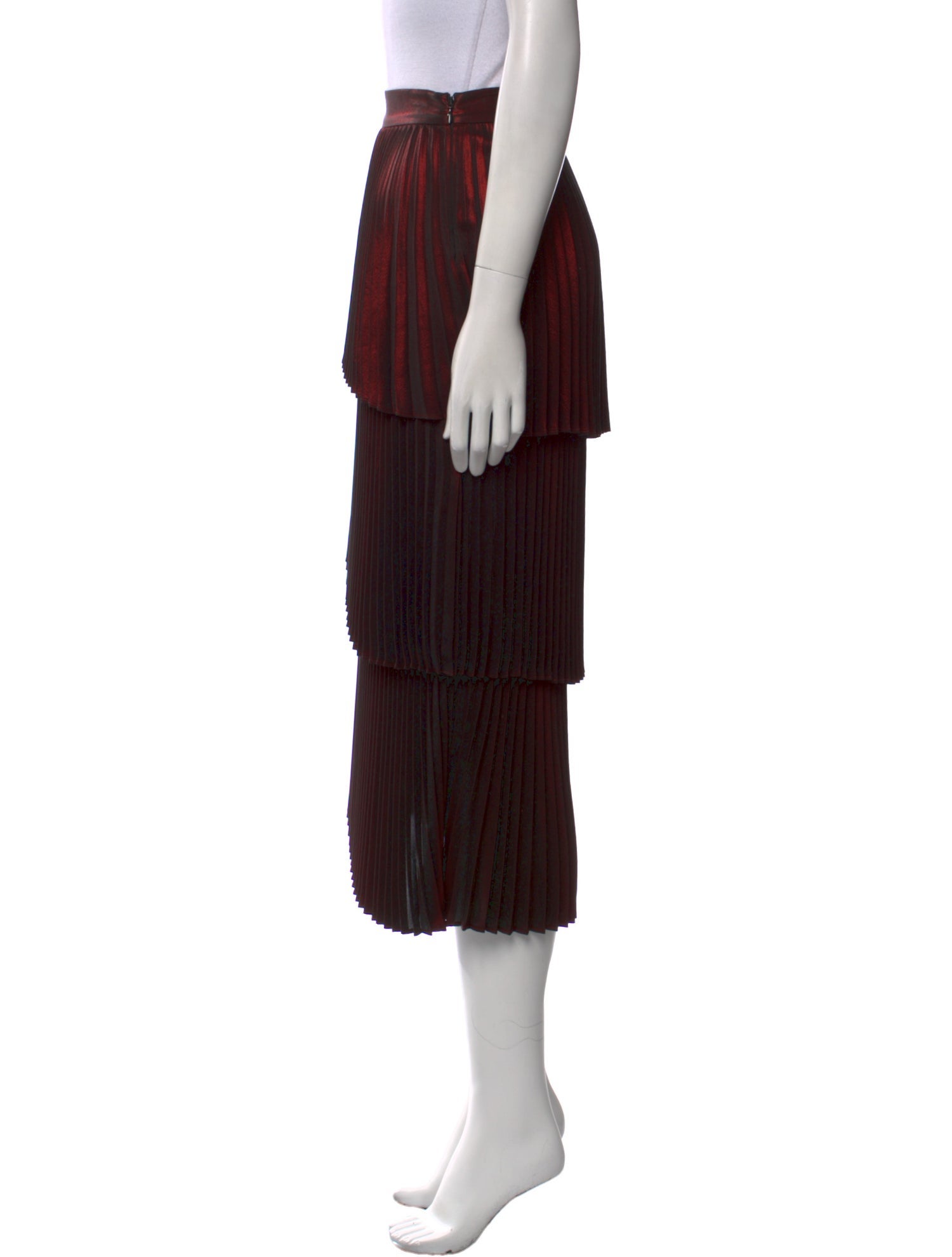 A.L.C. Pleated Accents Midi Length Skirt