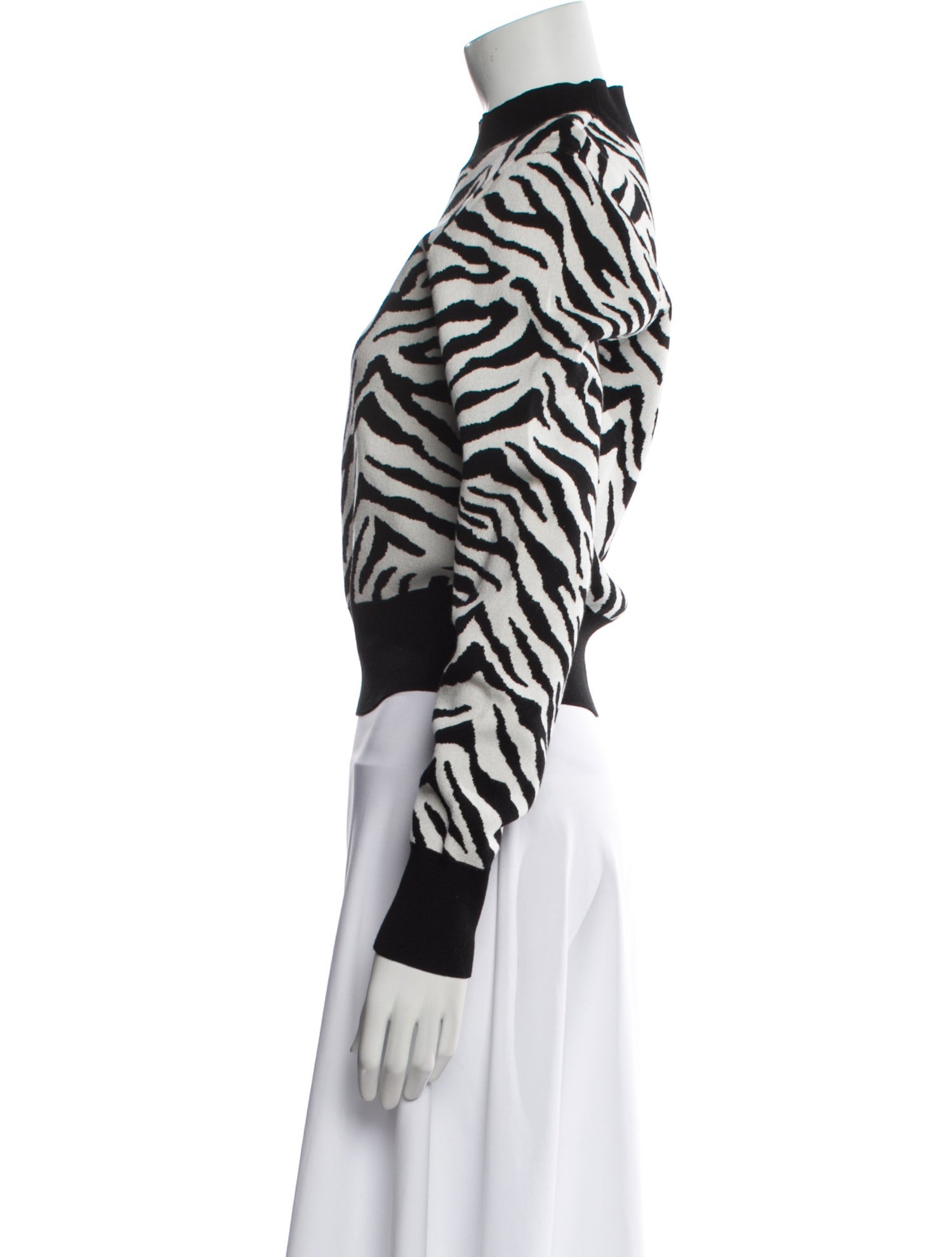 A.L.C. Animal Print Mock Neck Sweater