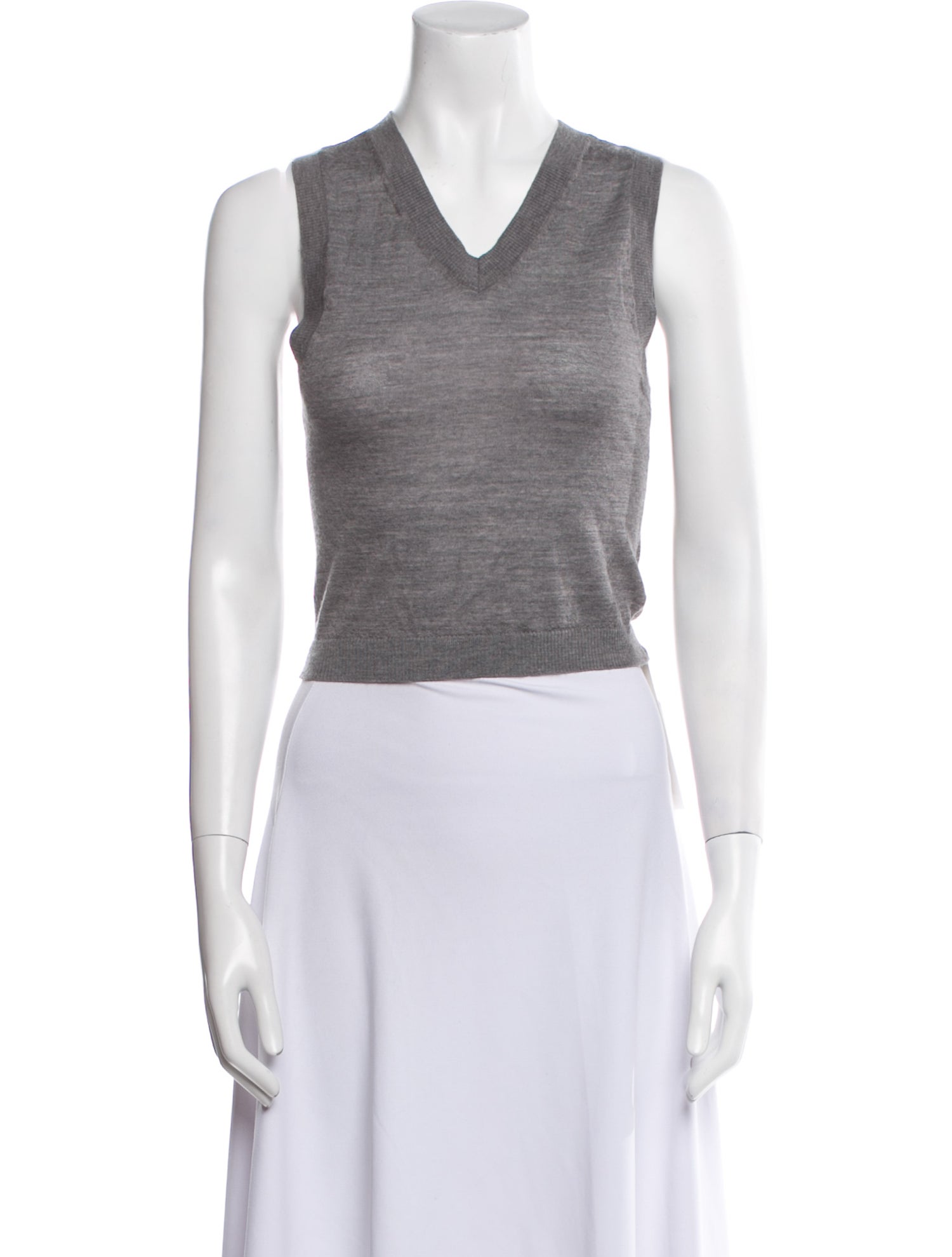 A.L.C. Merino Wool V-Neck Crop Top