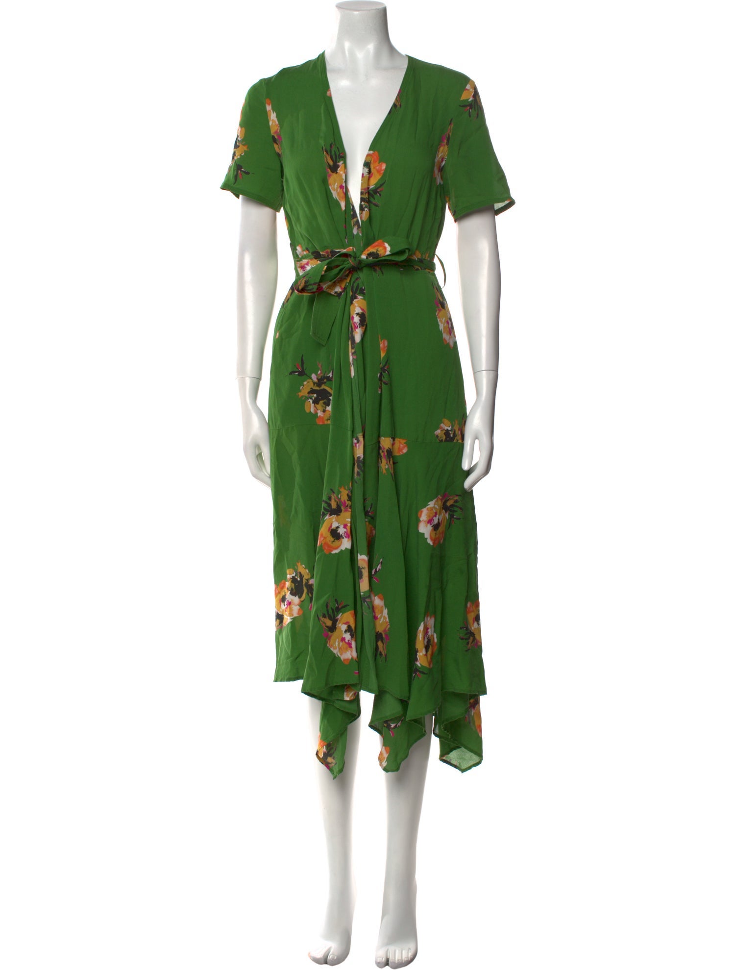A.L.C. Silk Midi Length Dress - Green Dresses, Clothing - WA4244641 | The  RealReal