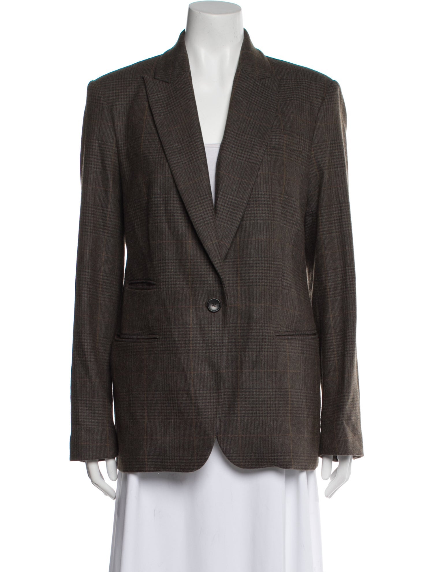 A.L.C. Wool Plaid Print Blazer