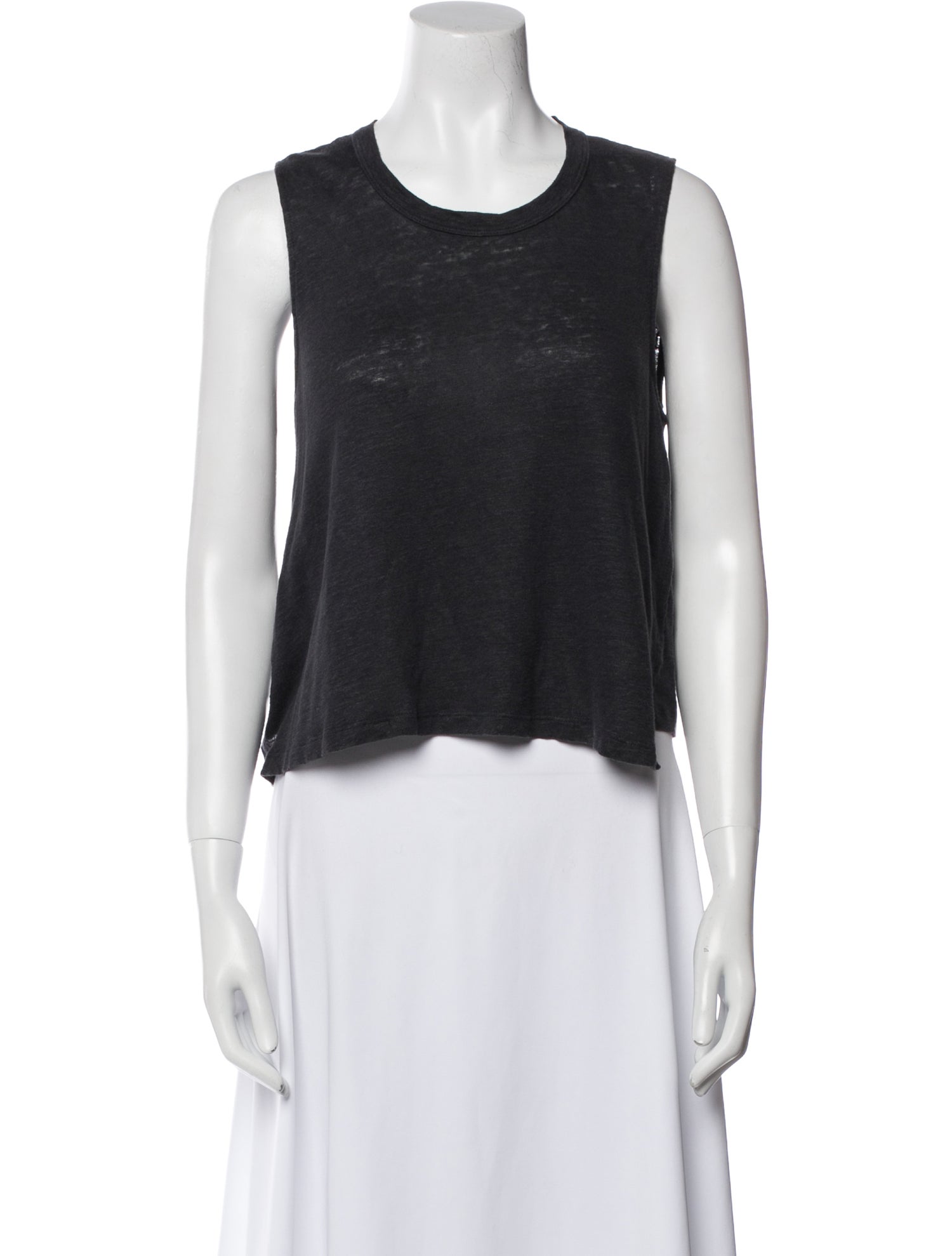 A.L.C. Linen Scoop Neck Crop Top