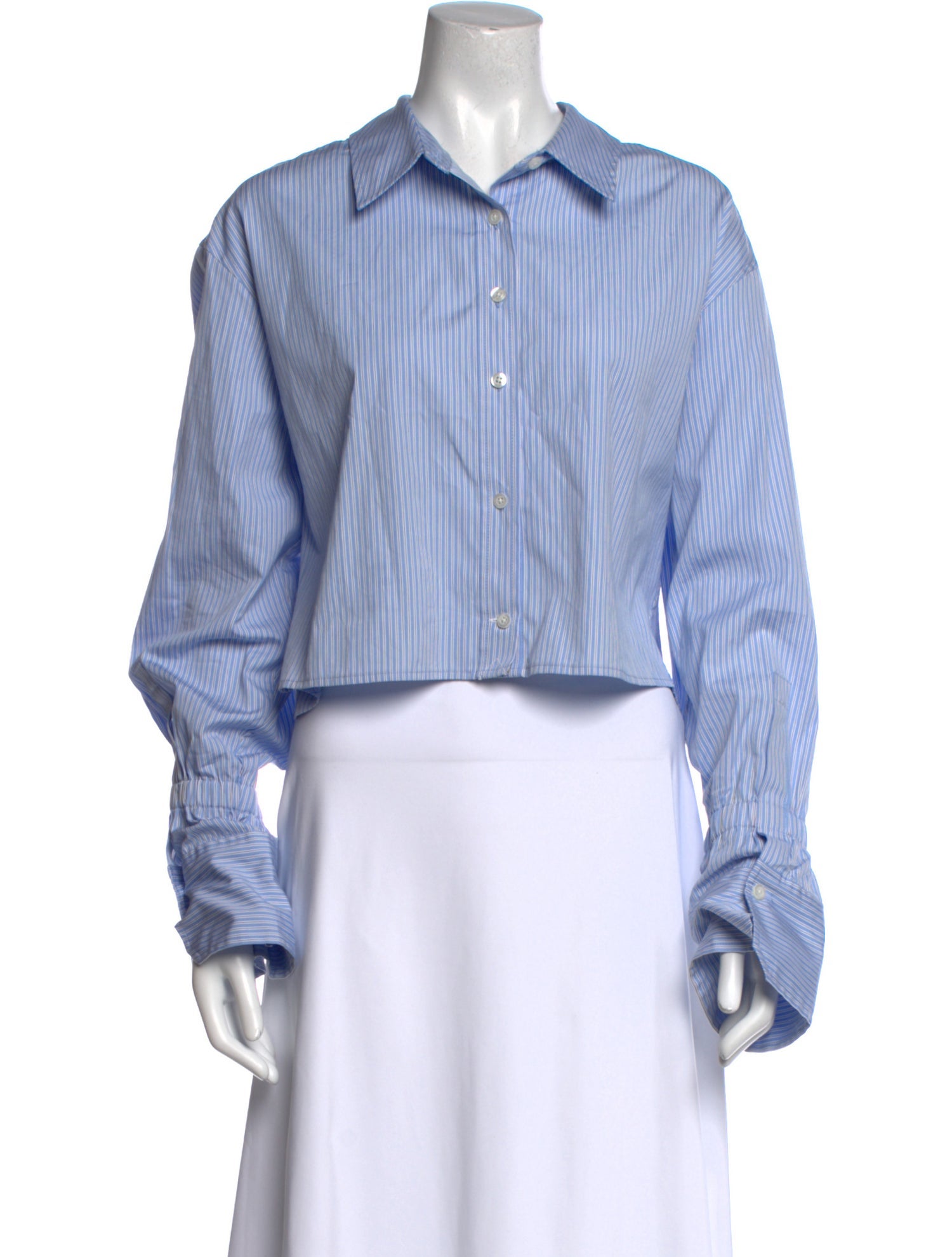 A.L.C. Striped Long Sleeve Crop Top