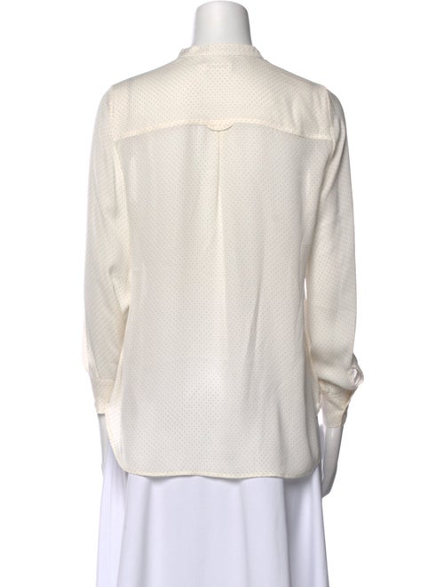 A.L.C. Silk Mock Neck Button-Up Top
