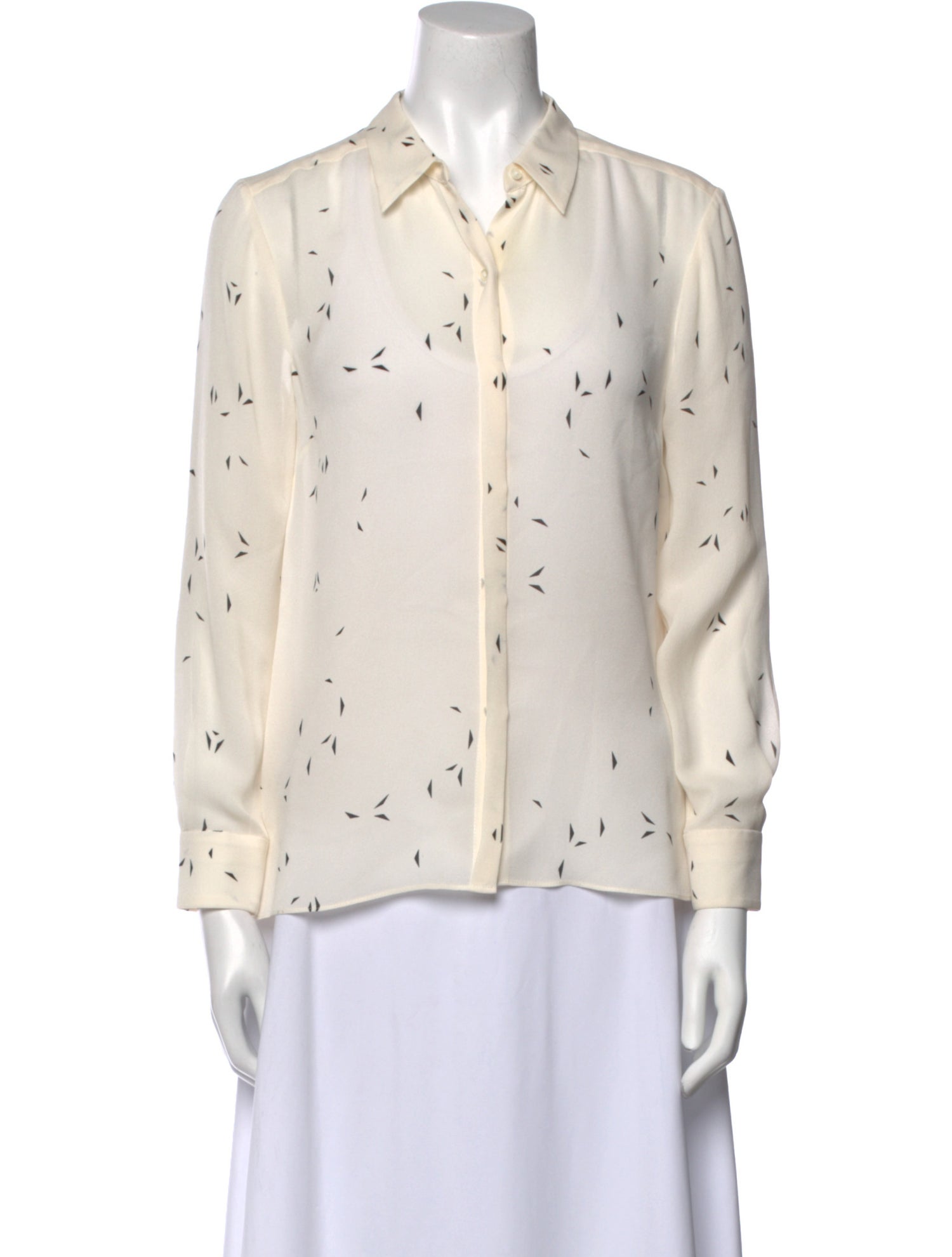 A.L.C. Silk Printed Button-Up Top