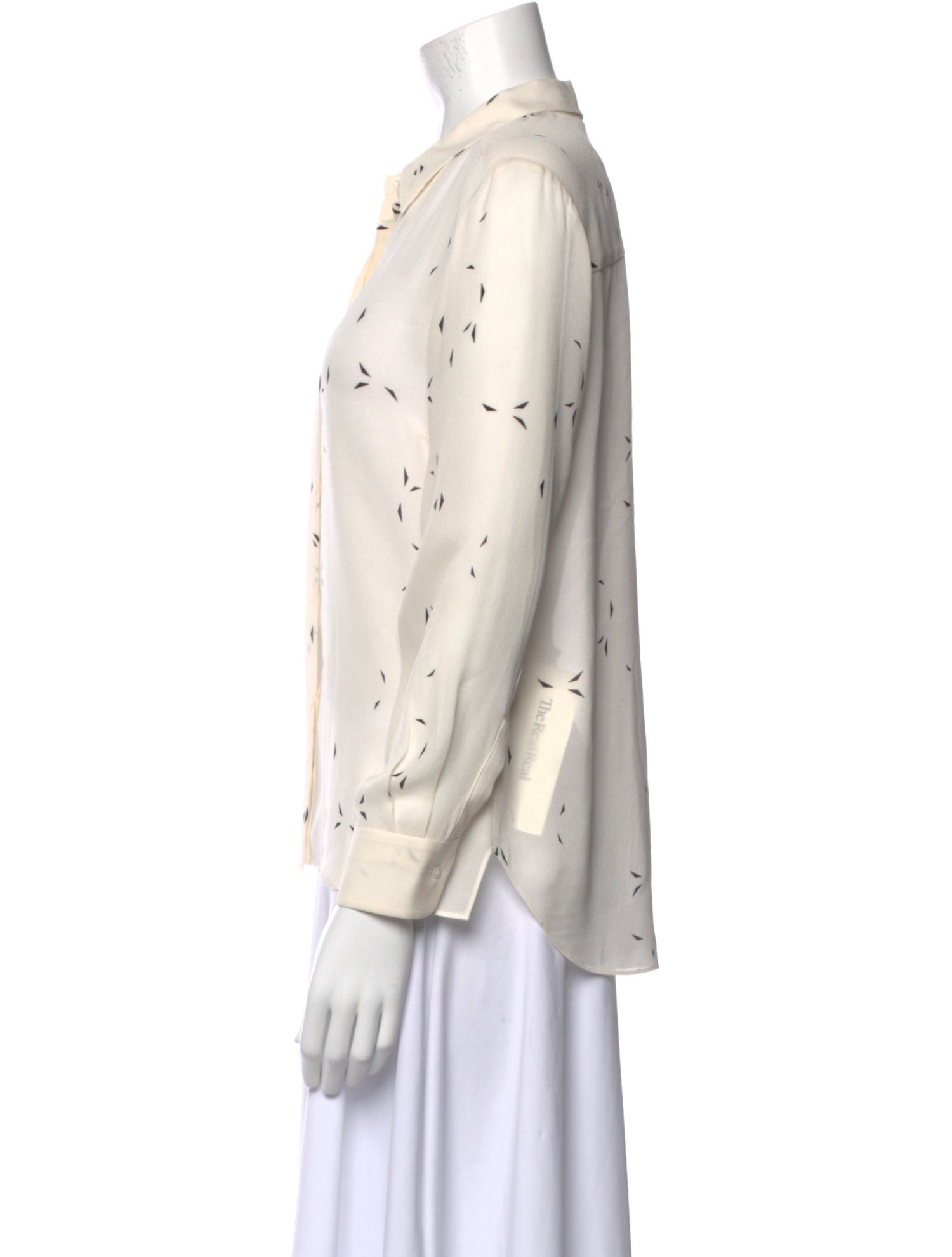 A.L.C. Silk Printed Button-Up Top