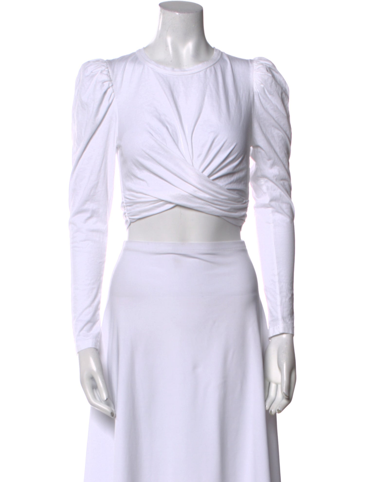 A.L.C. Bateau Neckline Long Sleeve Crop Top