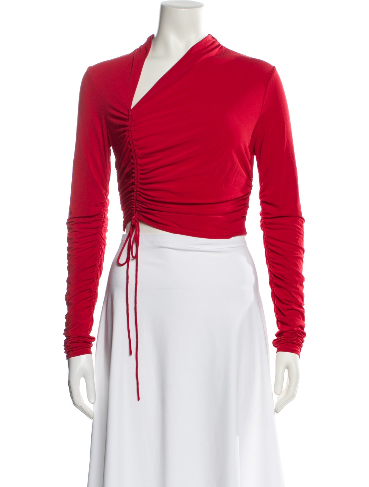 A.L.C. V-Neck Long Sleeve Crop Top