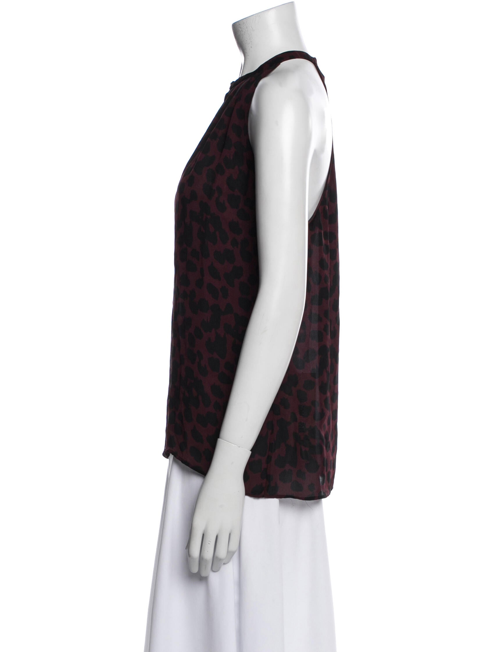 A.L.C. Silk Animal Print Blouse