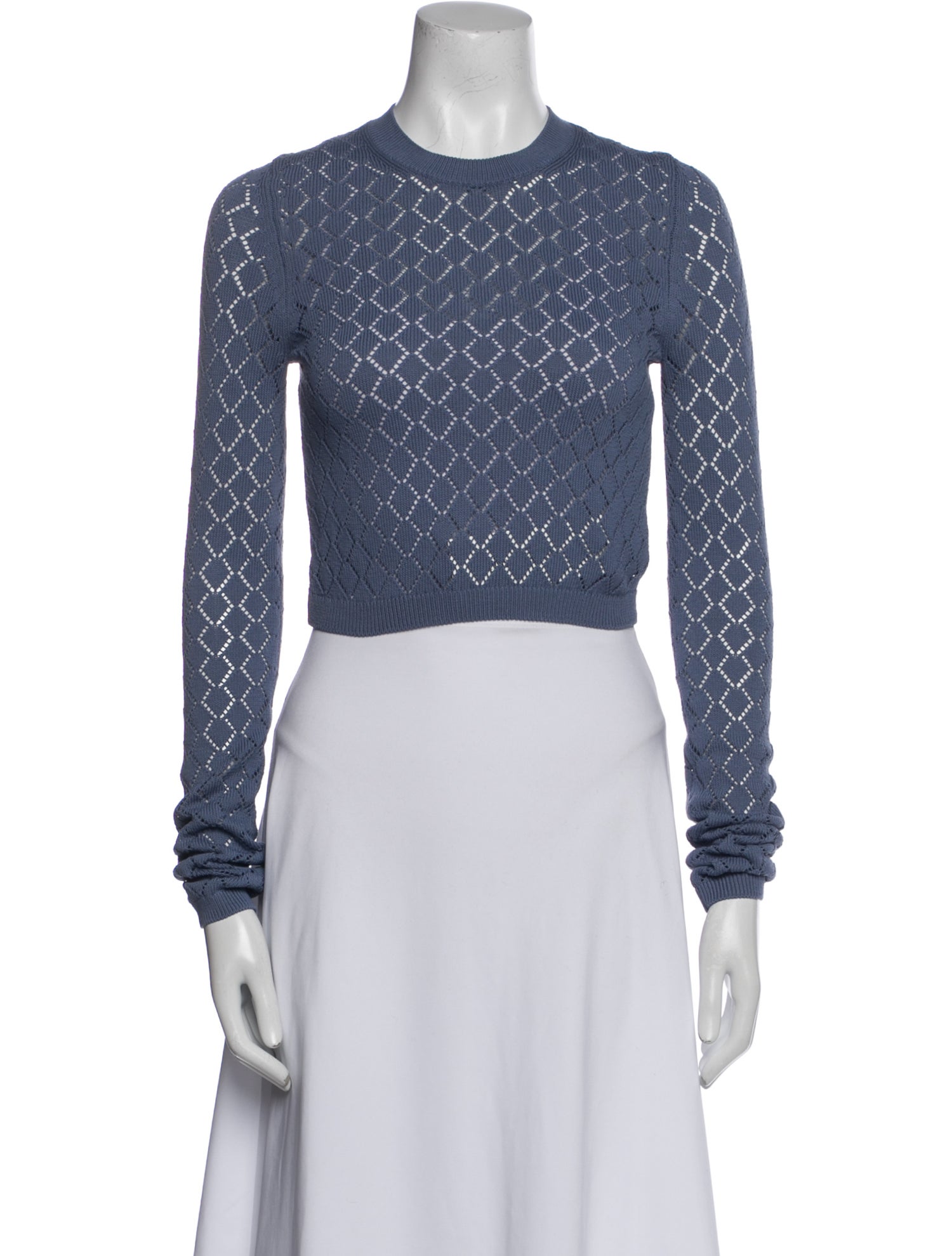 A.L.C. Printed Crew Neck Crop Top