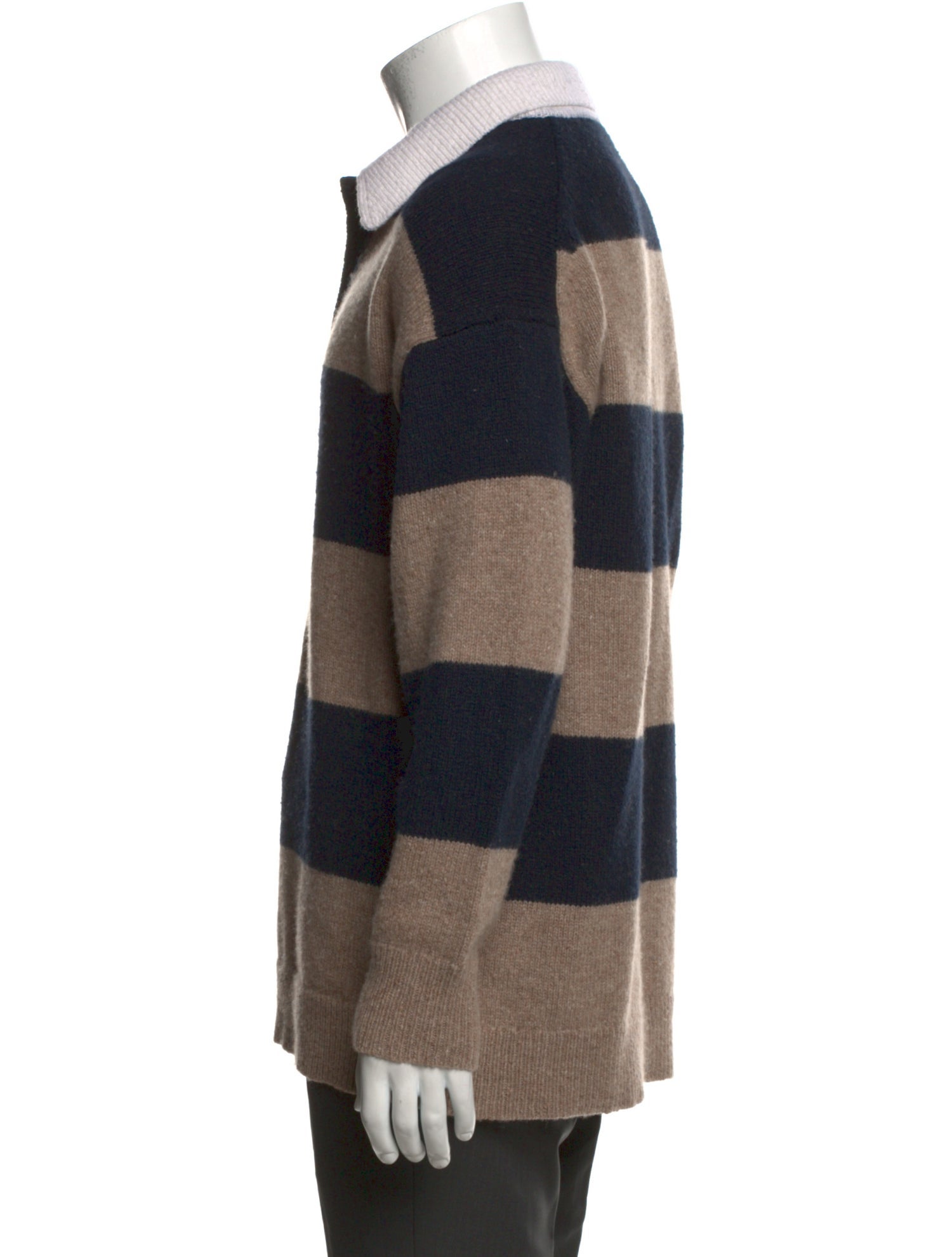 A.L.C. Wool Colorblock Pattern Polo Sweater