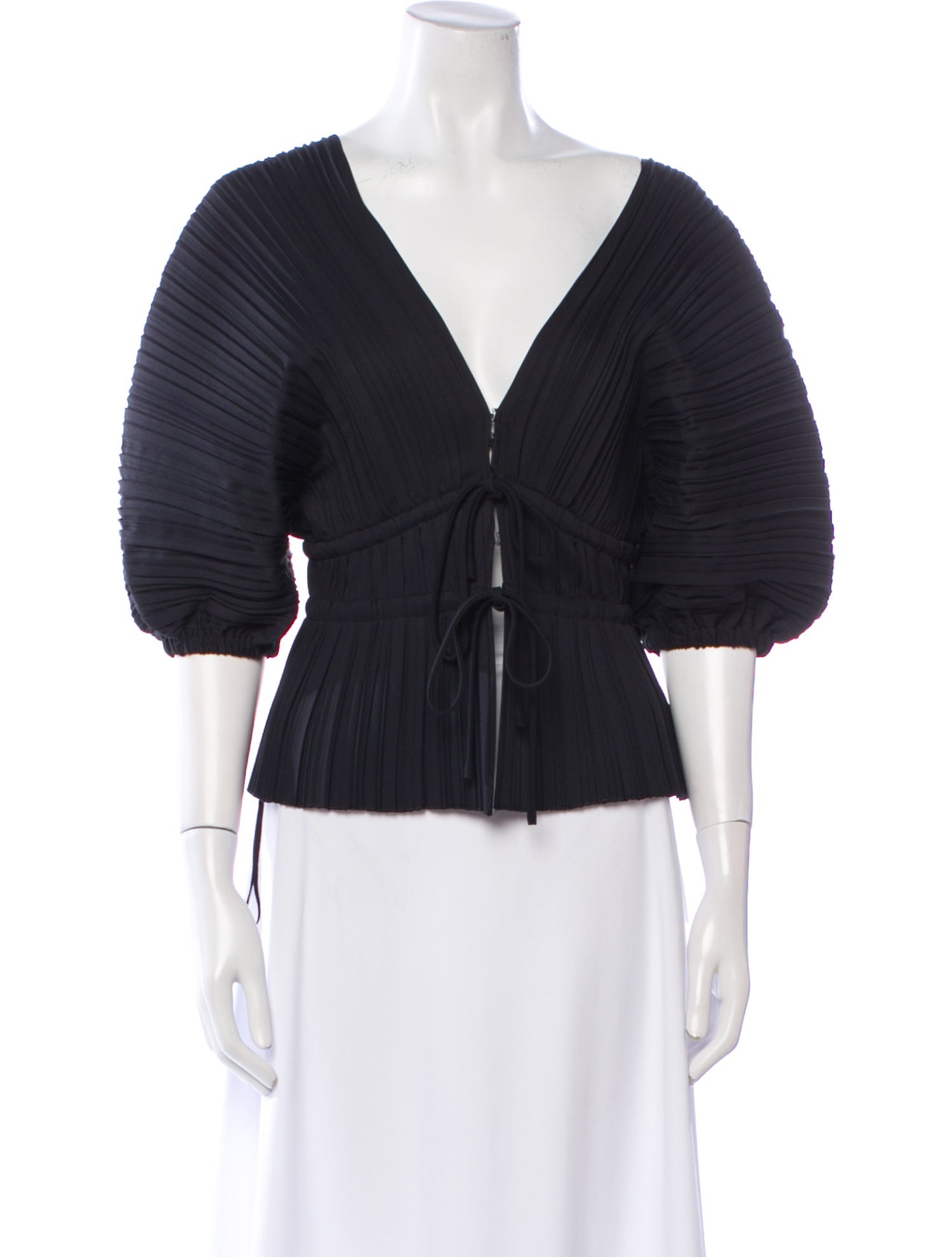 A.L.C. V-Neck Three-Quarter Sleeve Crop Top