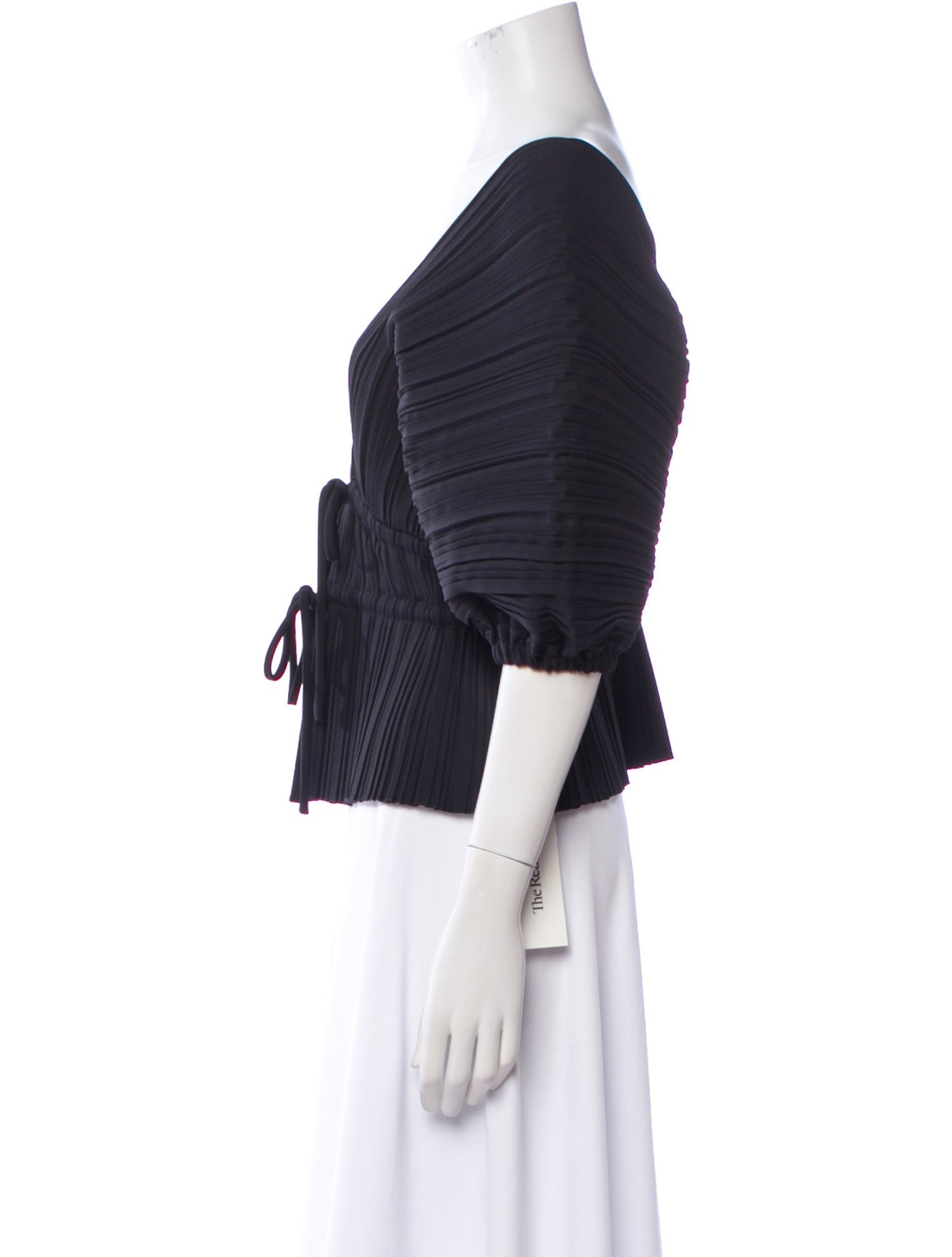 A.L.C. V-Neck Three-Quarter Sleeve Crop Top