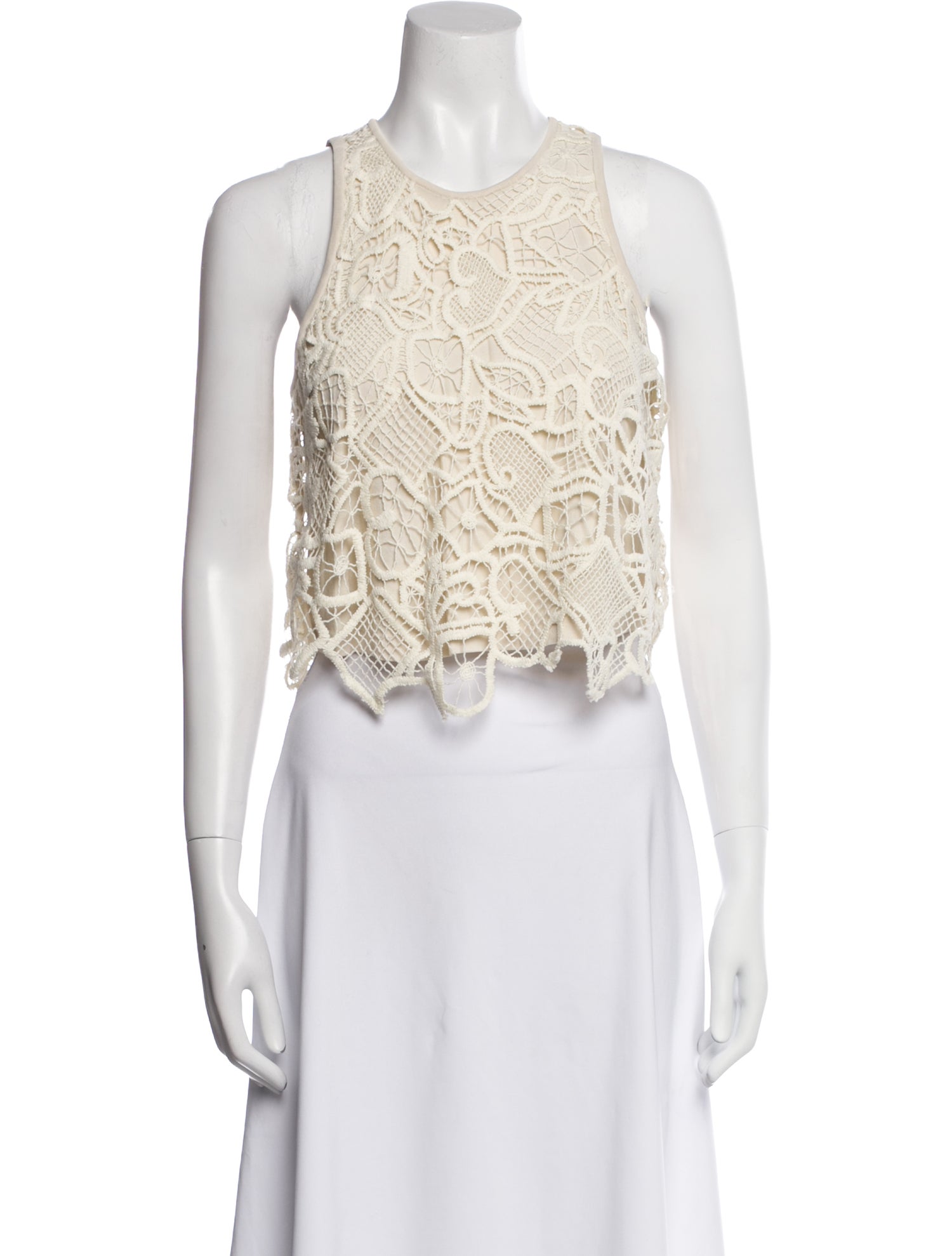 A.L.C. Crew Neck Sleeveless Crop Top