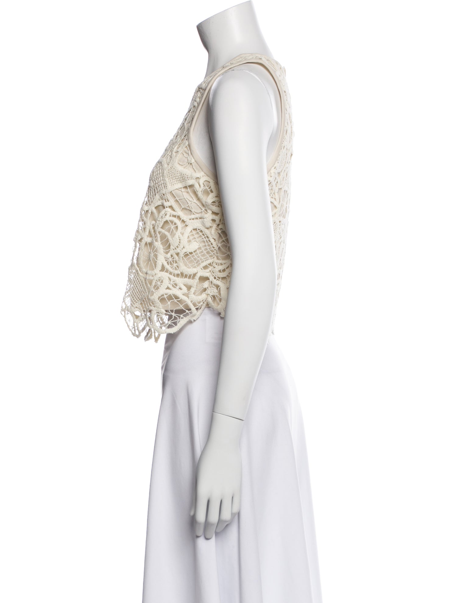 A.L.C. Crew Neck Sleeveless Crop Top