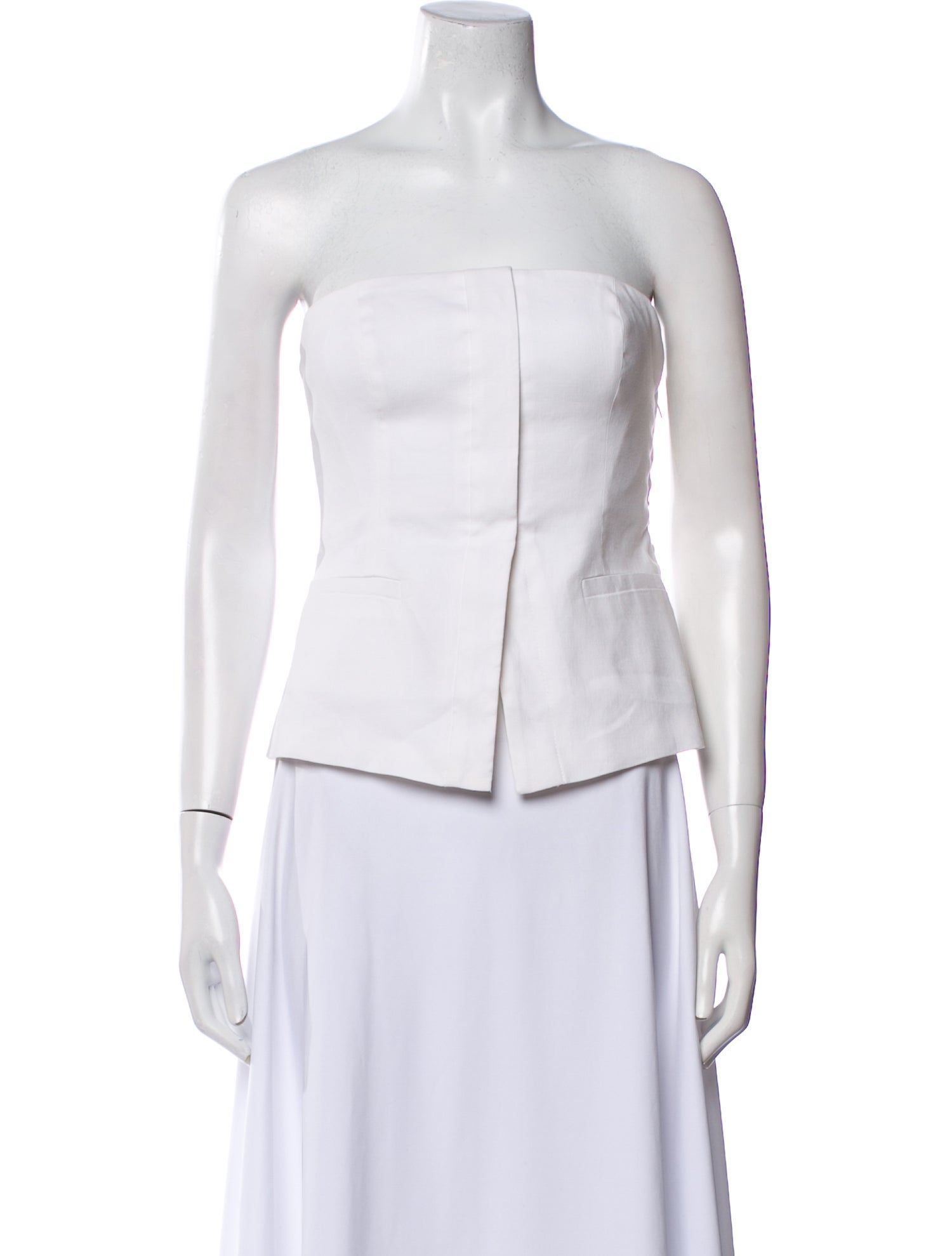 A.L.C. Linen Strapless Crop Top