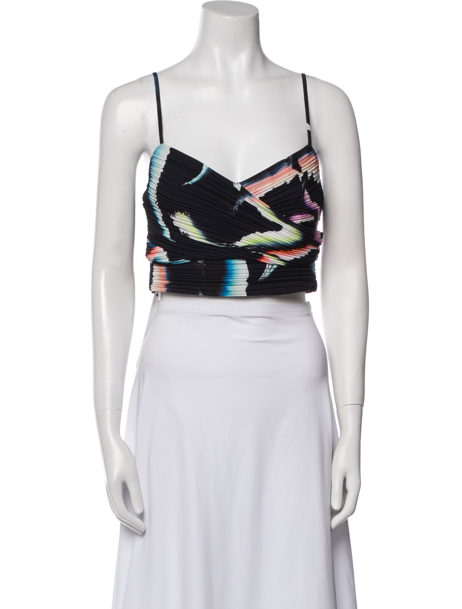 A.L.C. Printed Square Neckline Crop Top