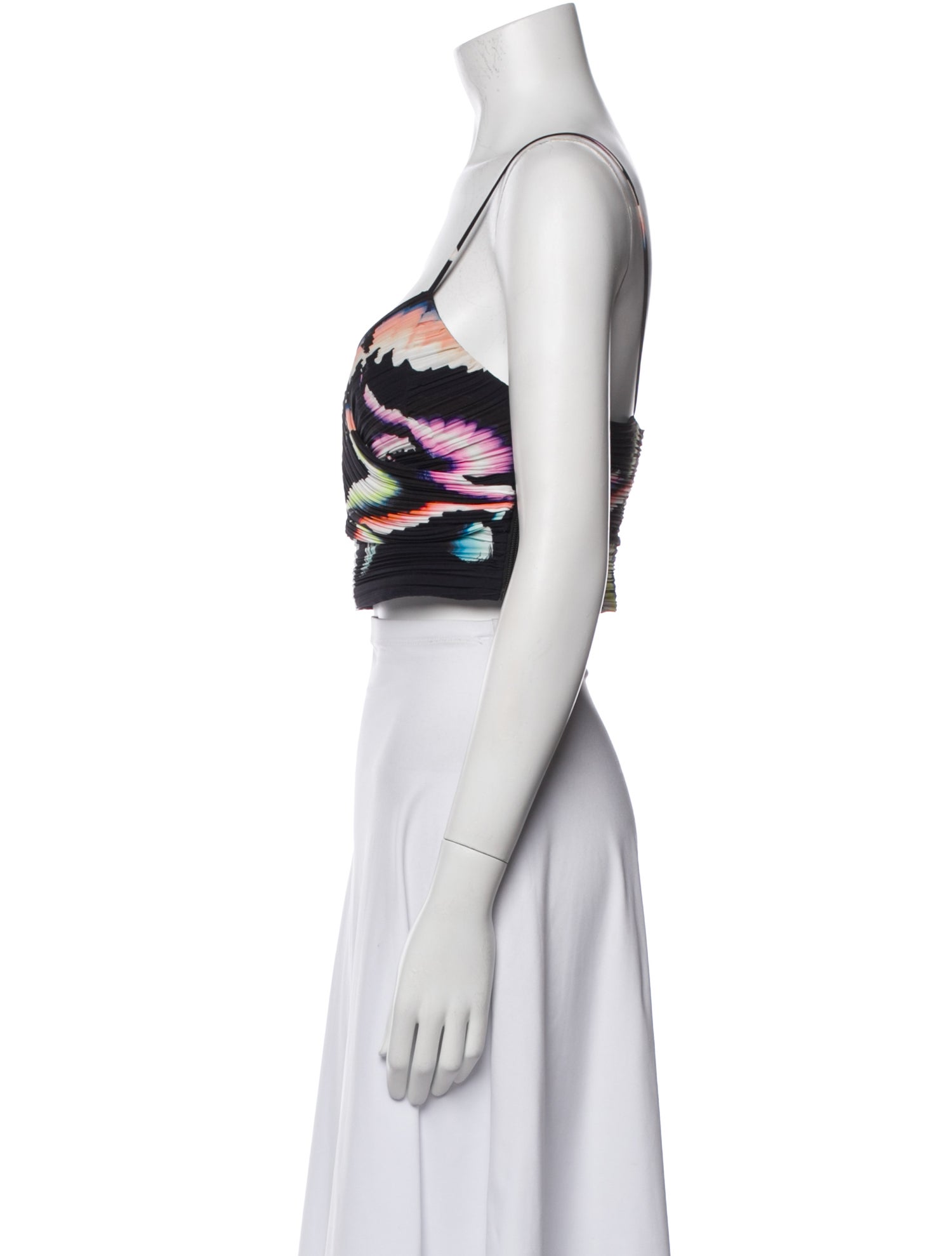 A.L.C. Printed Square Neckline Crop Top