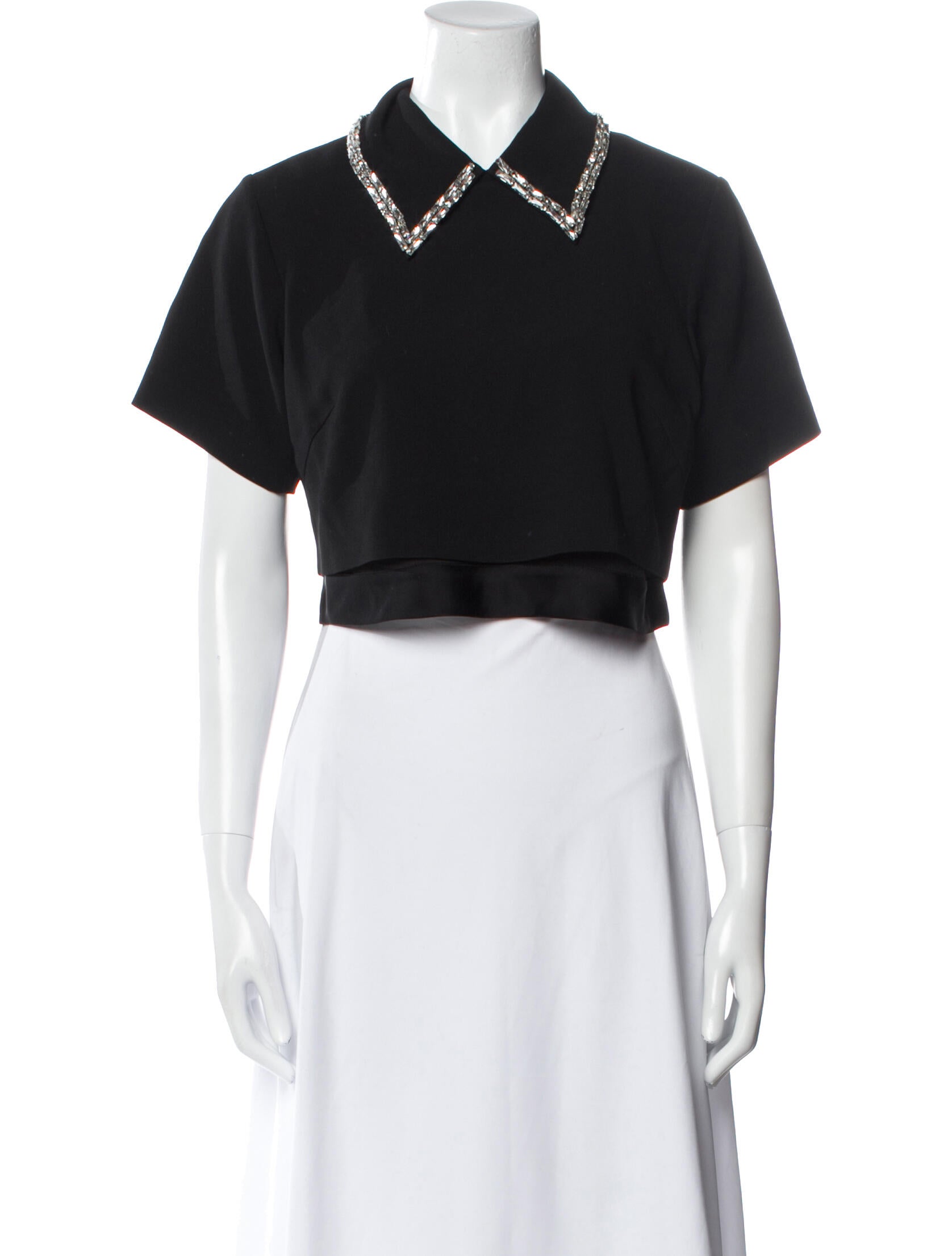 A.L.C. V-Neck Short Sleeve Crop Top