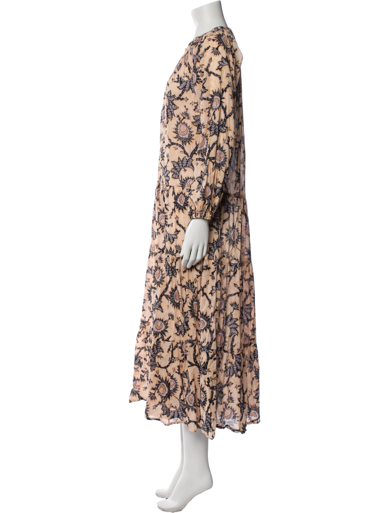 A.L.C. Floral Print Midi Length Dress