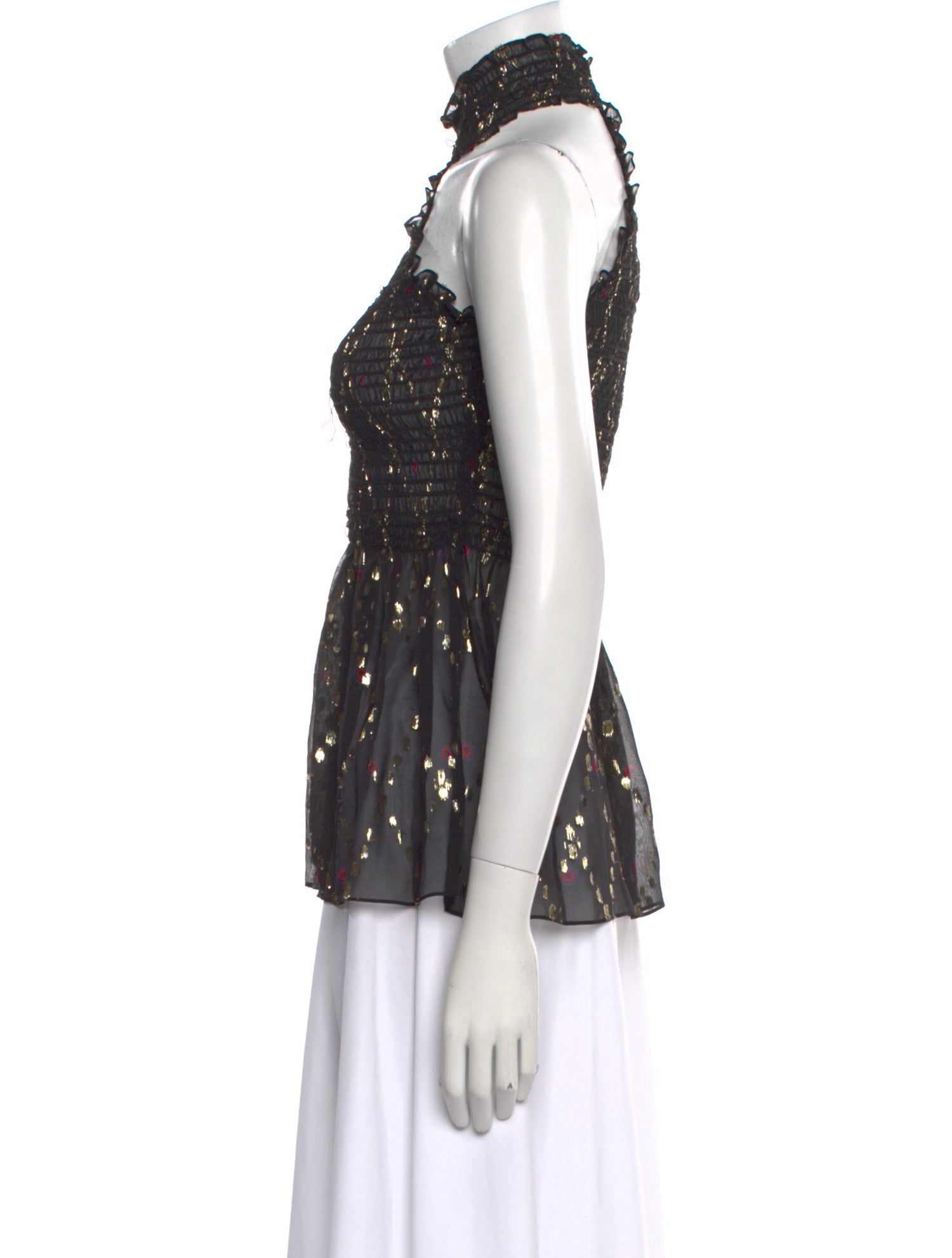 A.L.C. Printed Mock Neck Blouse