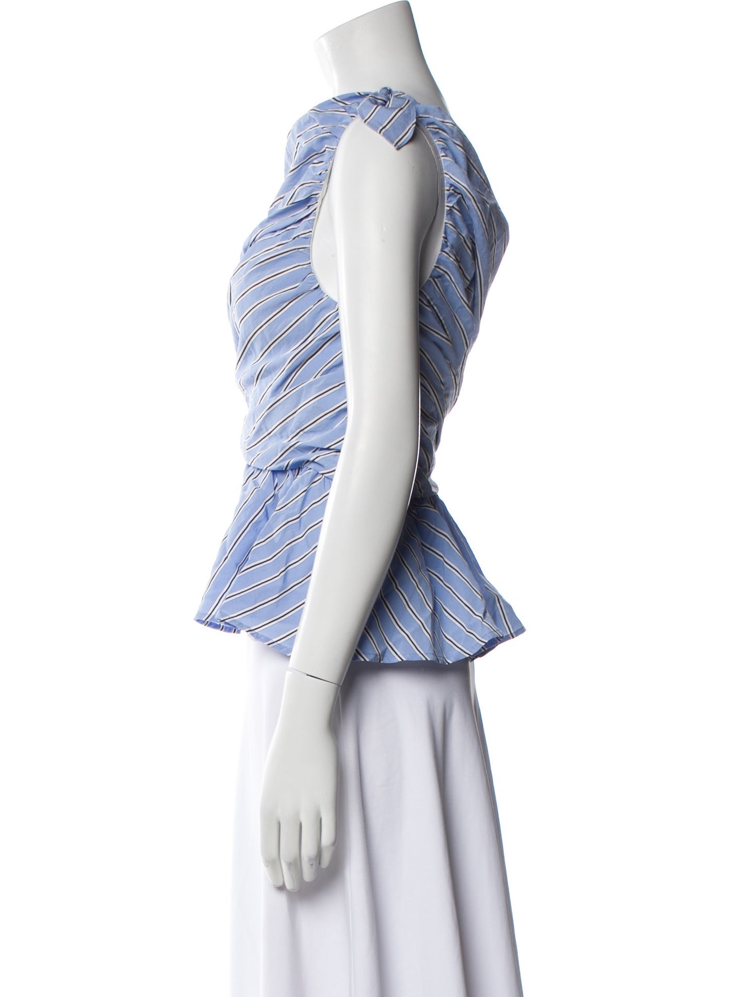 A.L.C. Striped One-Shoulder Crop Top