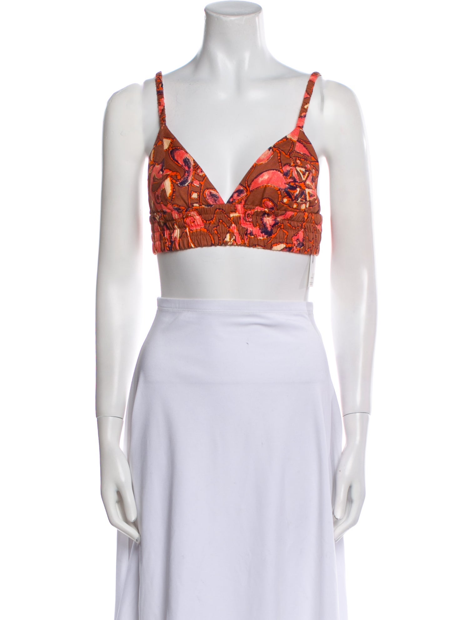 A.L.C. Linen Paisley Print Crop Top