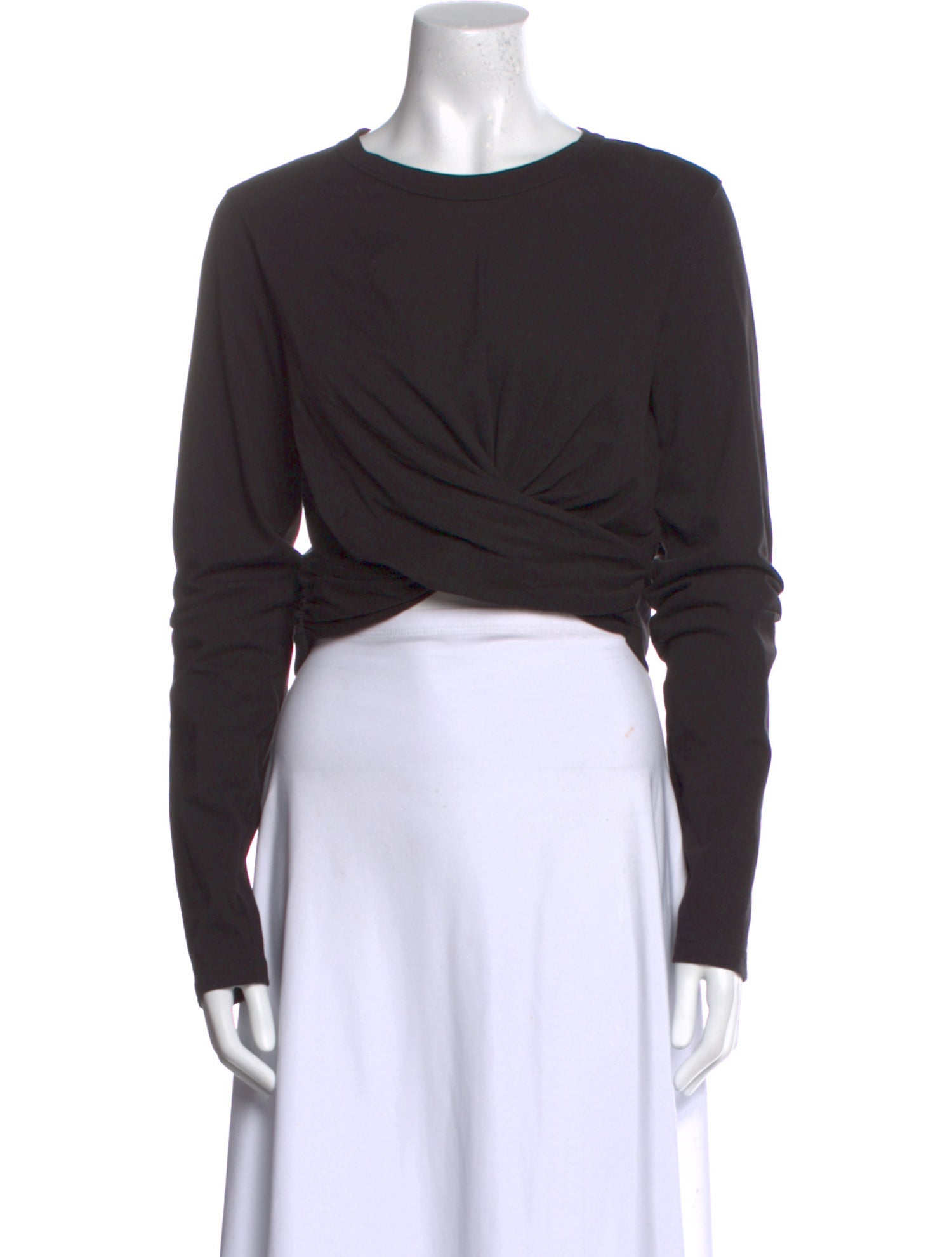 A.L.C. Crew Neck Long Sleeve Crop Top