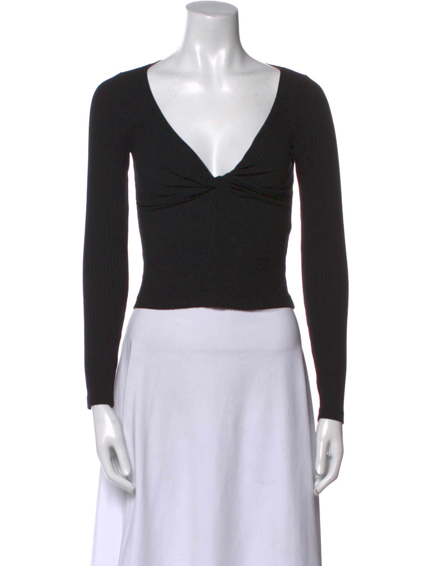 A.L.C. V-Neck Long Sleeve Crop Top