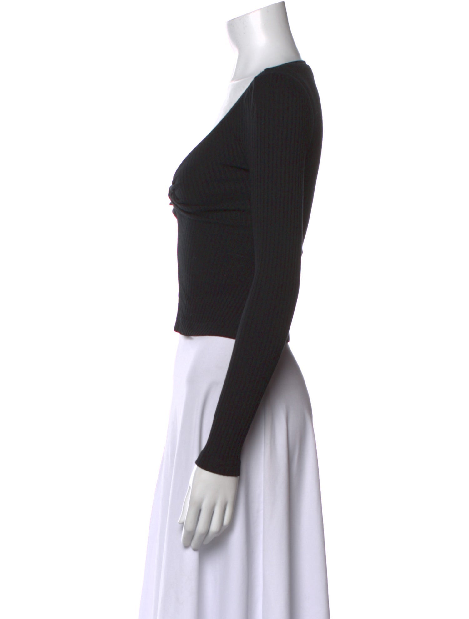 A.L.C. V-Neck Long Sleeve Crop Top