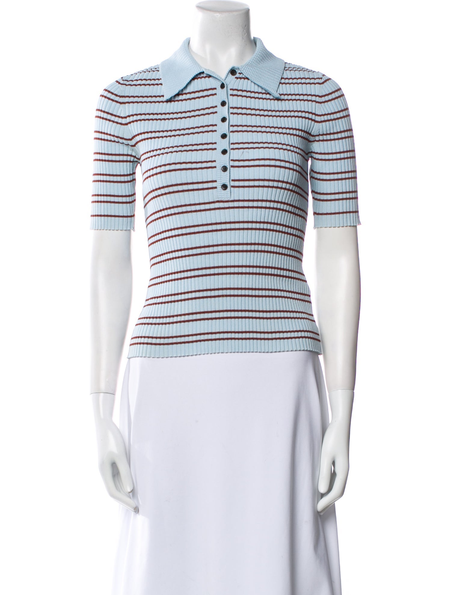 A.L.C. Striped Short Sleeve Polo