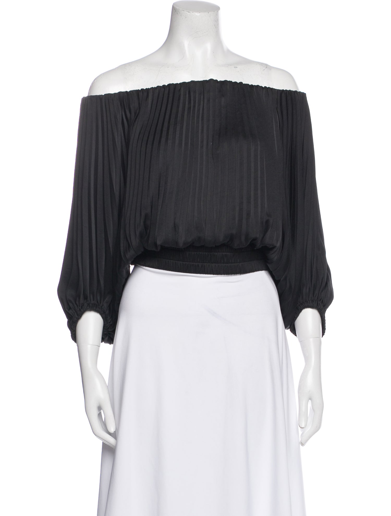 A.L.C. Off-The-Shoulder Three-Quarter Sleeve Crop Top