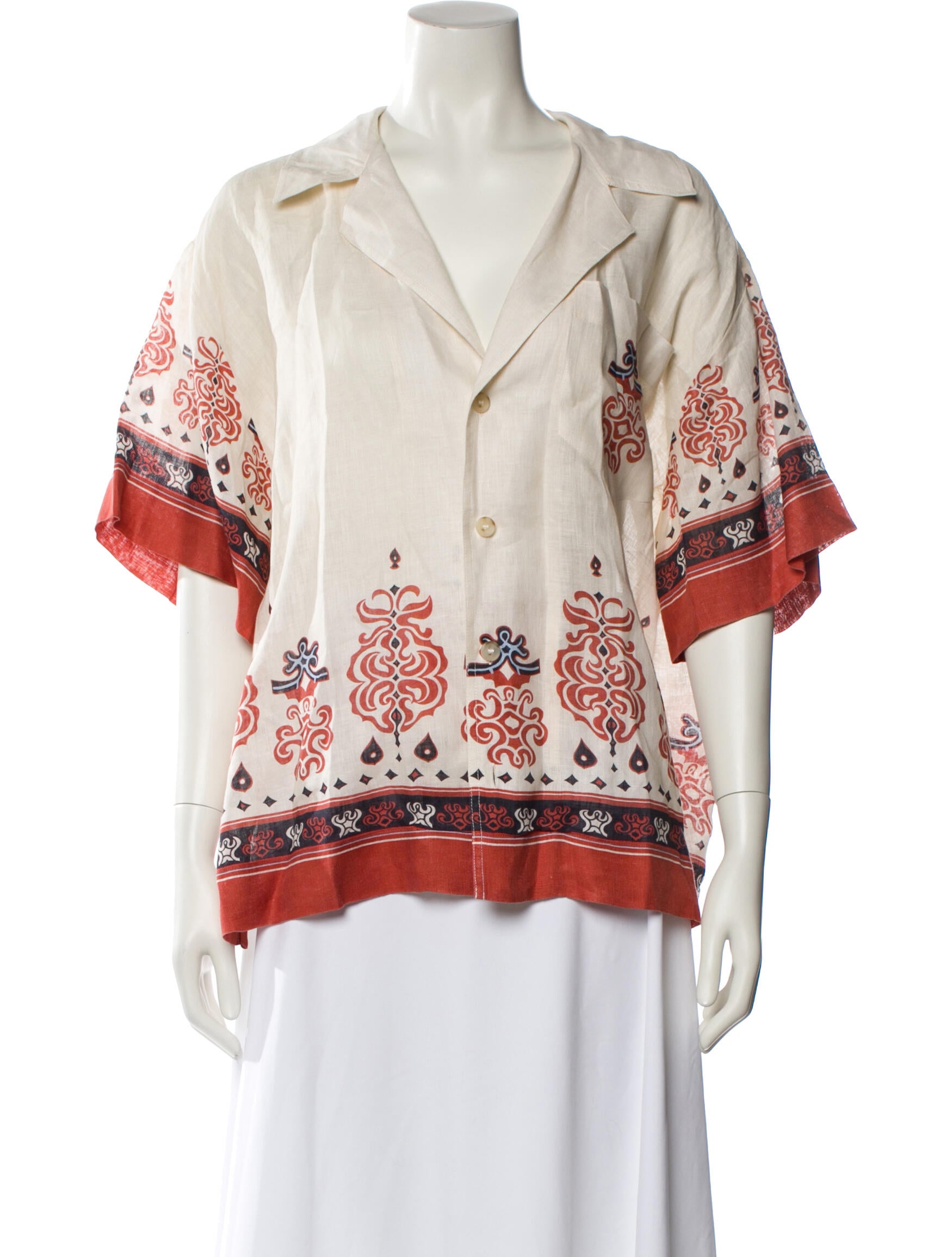 A.L.C. Linen Printed Blouse