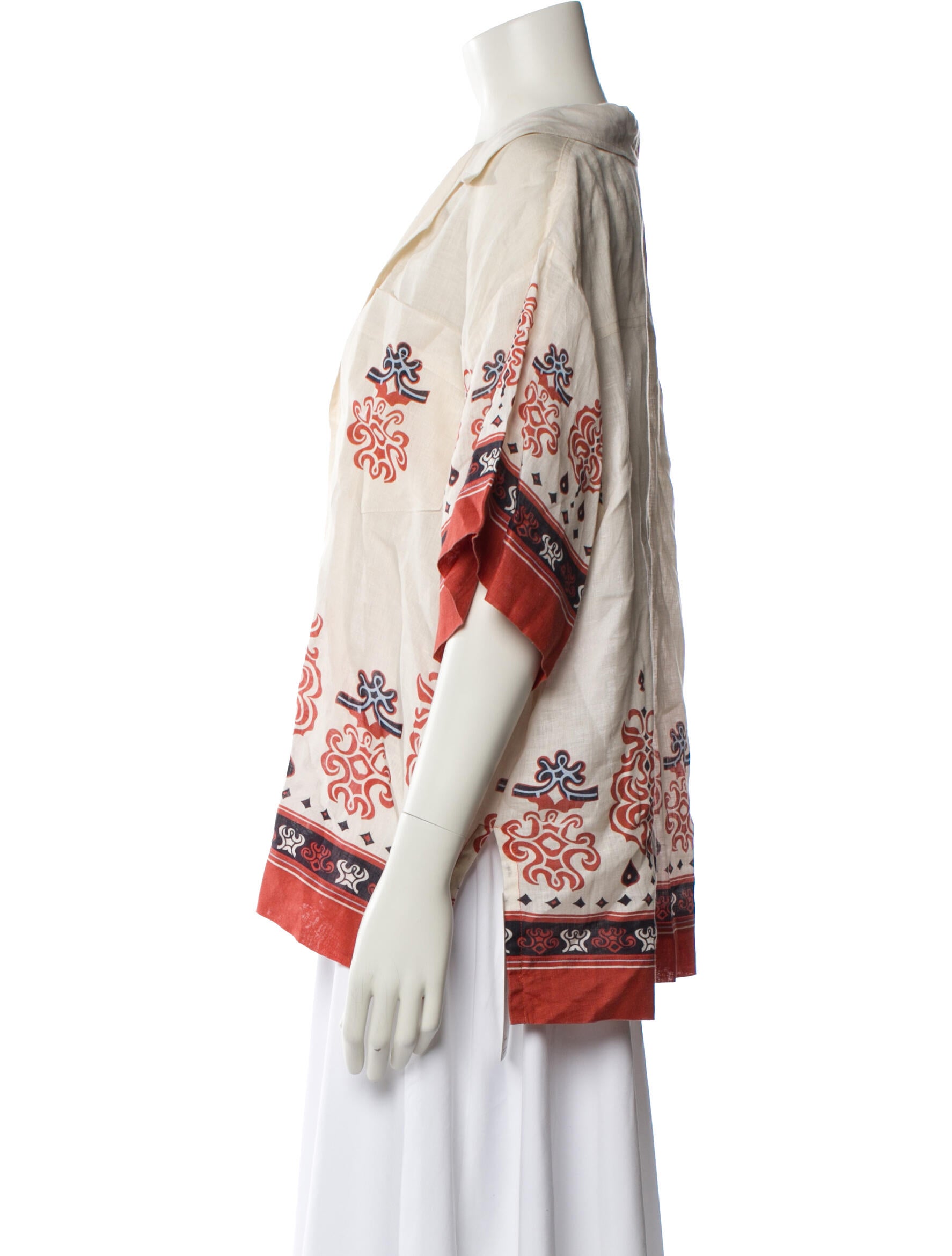 A.L.C. Linen Printed Blouse