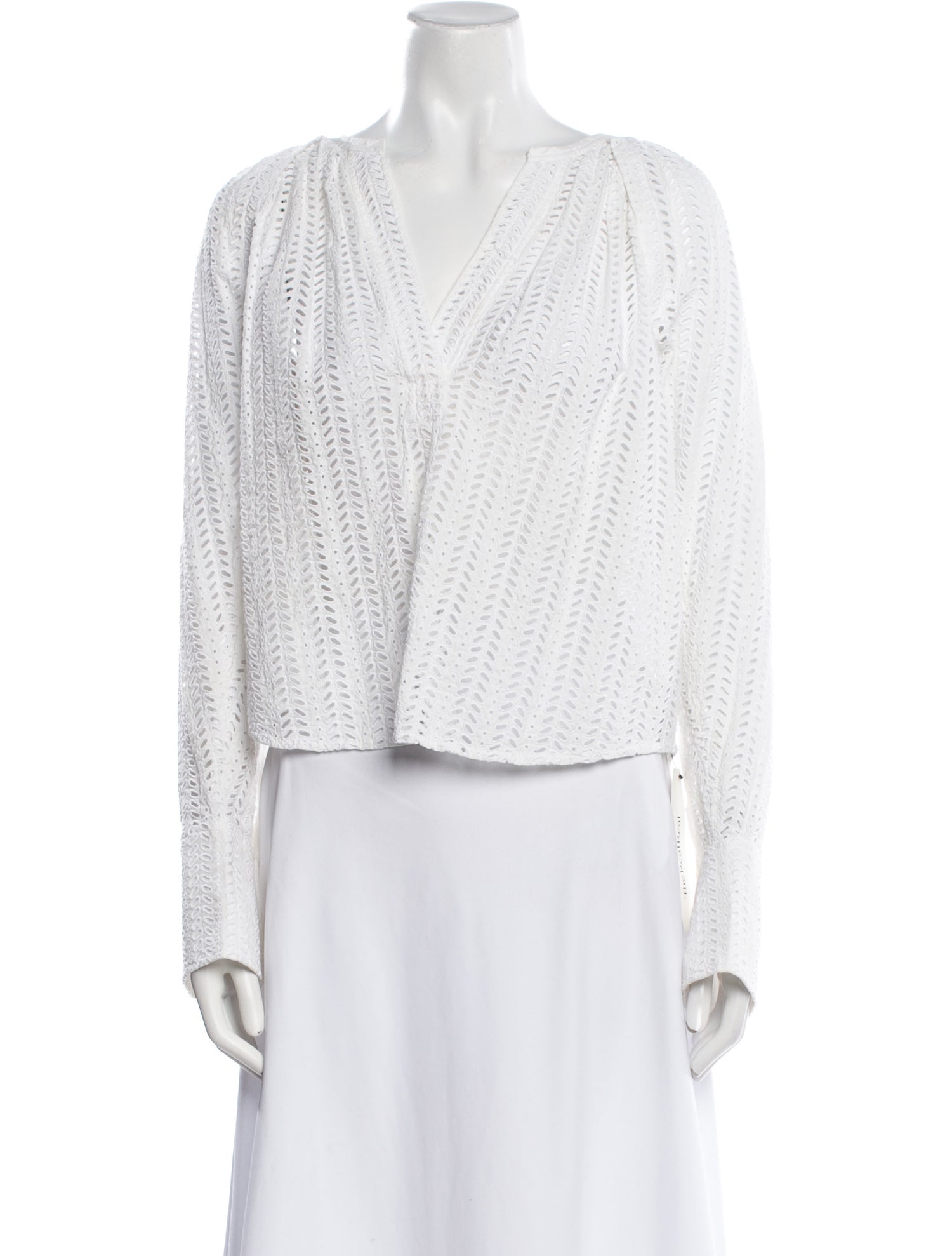 A.L.C. V-Neck Long Sleeve Crop Top