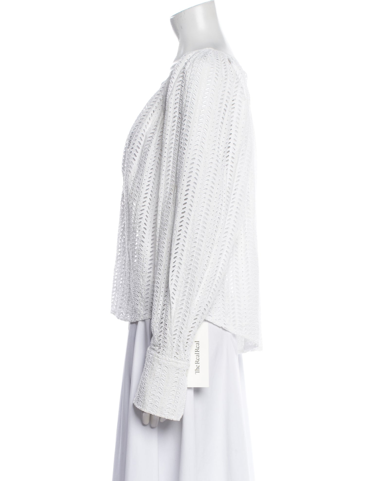 A.L.C. V-Neck Long Sleeve Crop Top