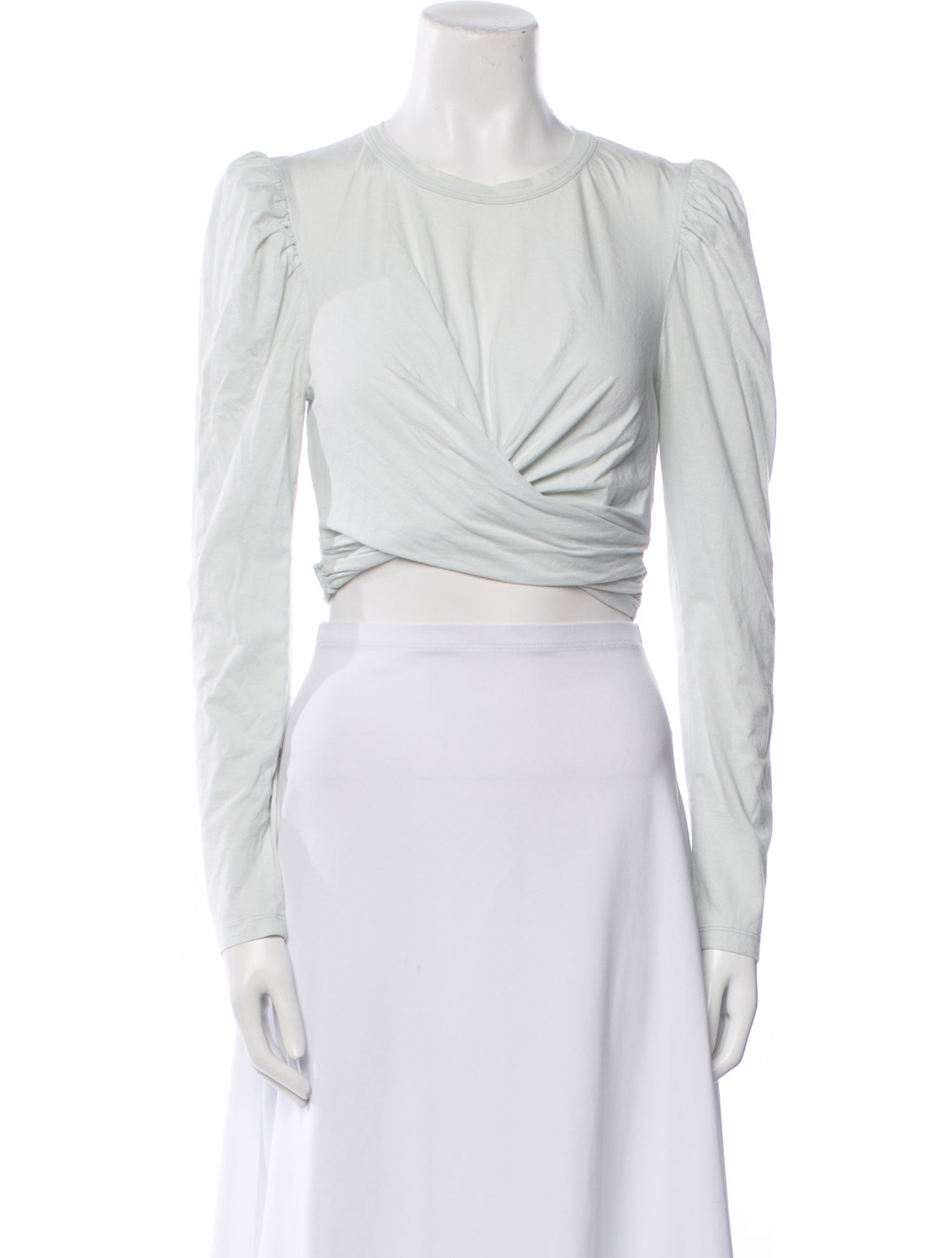 A.L.C. Scoop Neck Long Sleeve Crop Top