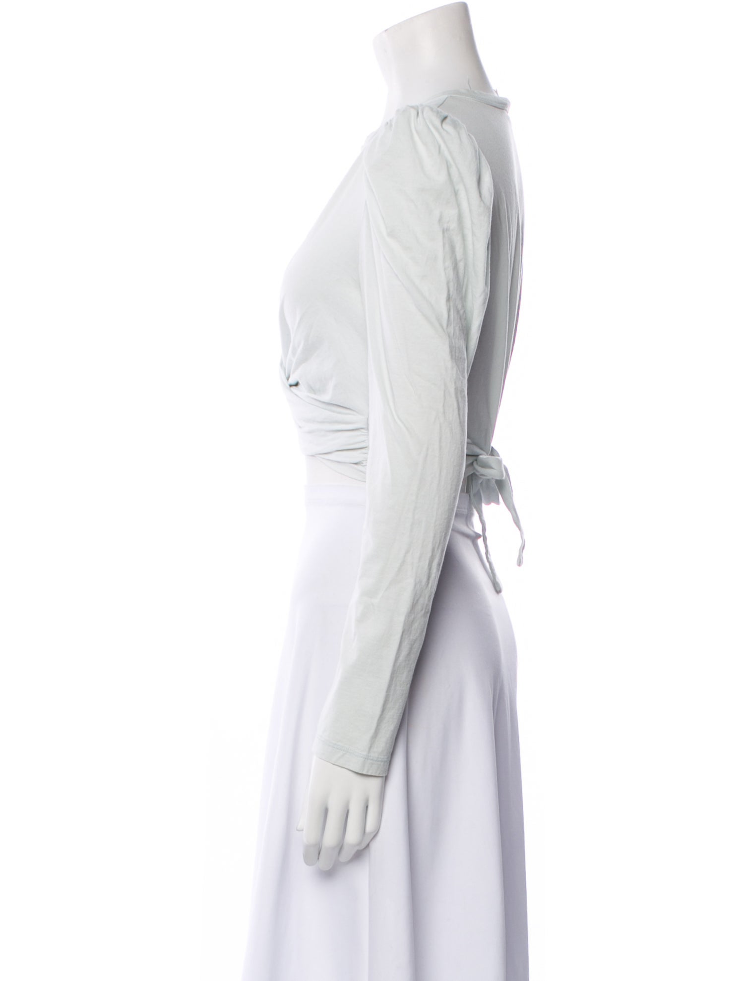 A.L.C. Scoop Neck Long Sleeve Crop Top