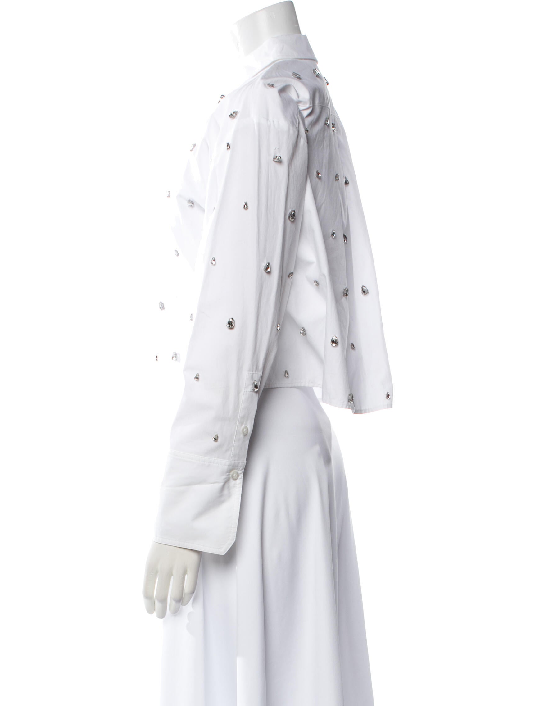 A.L.C. Printed Long Sleeve Crop Top