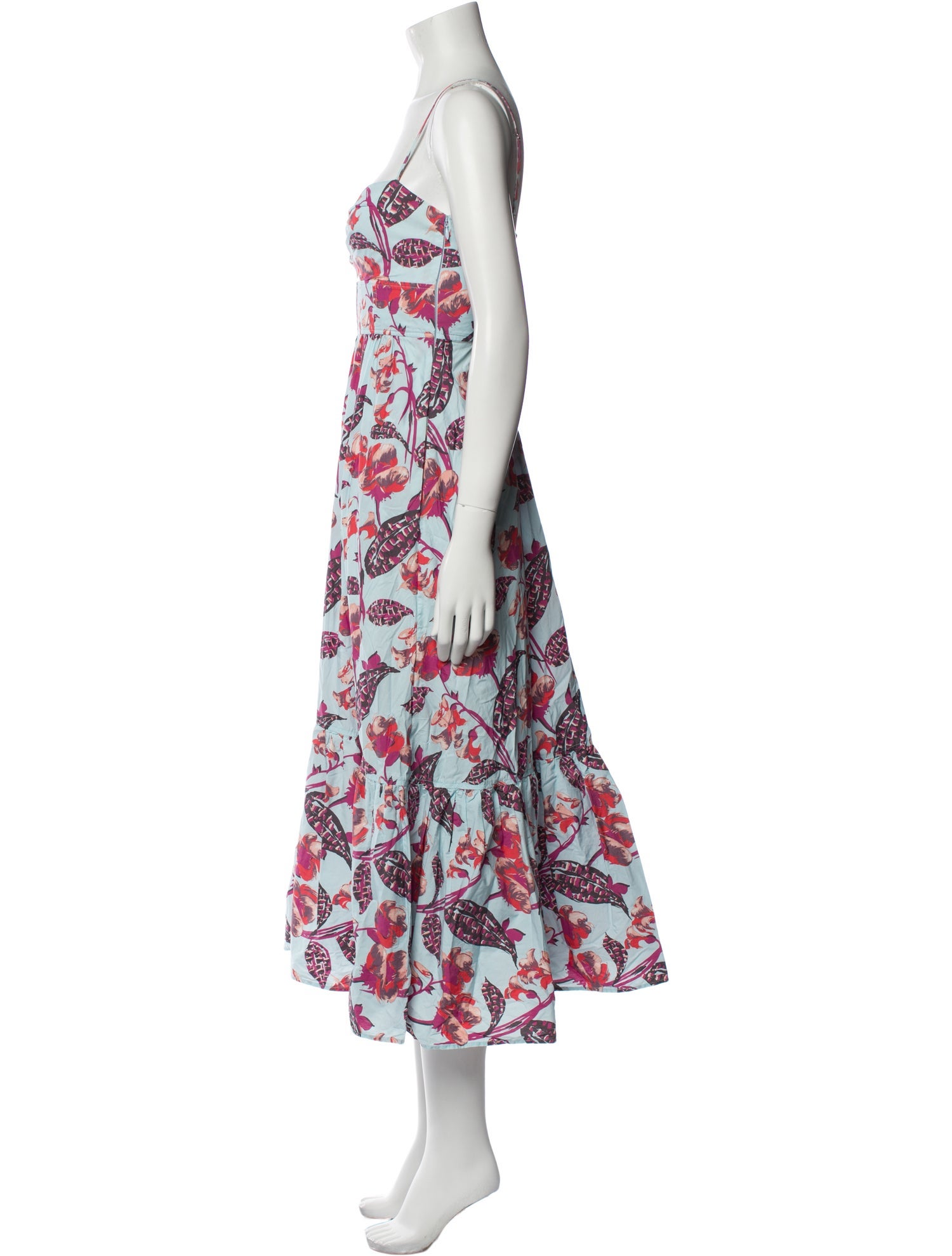 A.L.C. Floral Print Midi Length Dress