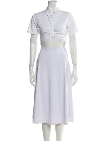 Pre-owned A.l.c Crew Neck Short Sleeve Crop Top In White