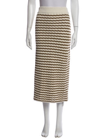 Pre-owned A.l.c Striped Midi Length Skirt In Multi