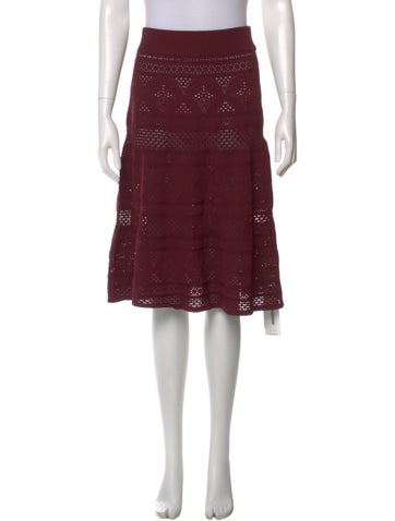 Pre-owned A.l.c Lace Pattern Knee-length Skirt In Burgundy