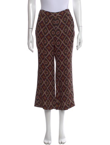 Pre-owned A.l.c Silk Flared Pants W/ Tags In Multi